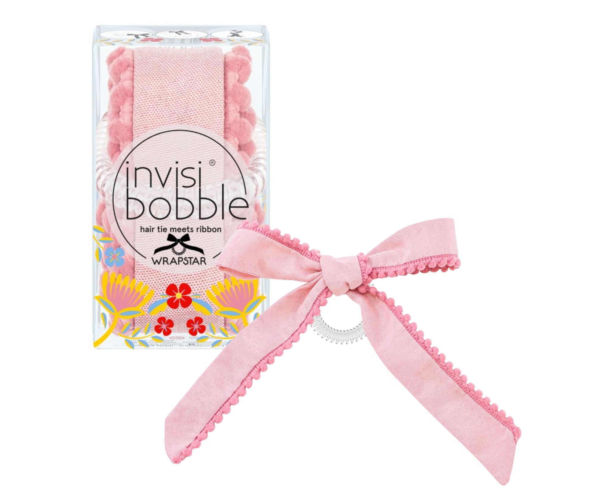 E-shop Špirálová gumička s mašľou Invisibobble Wrapstar Flores Bloom - ružová