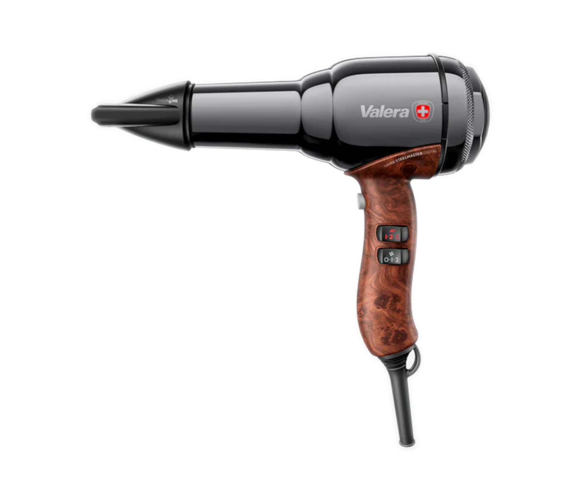 E-shop Ľahký profesionálny fén s ionizátorom Valera Professional Swiss Steel Master Light - 2100 W, čierny chrómový (SM588.01BL) + darček zadarmo
