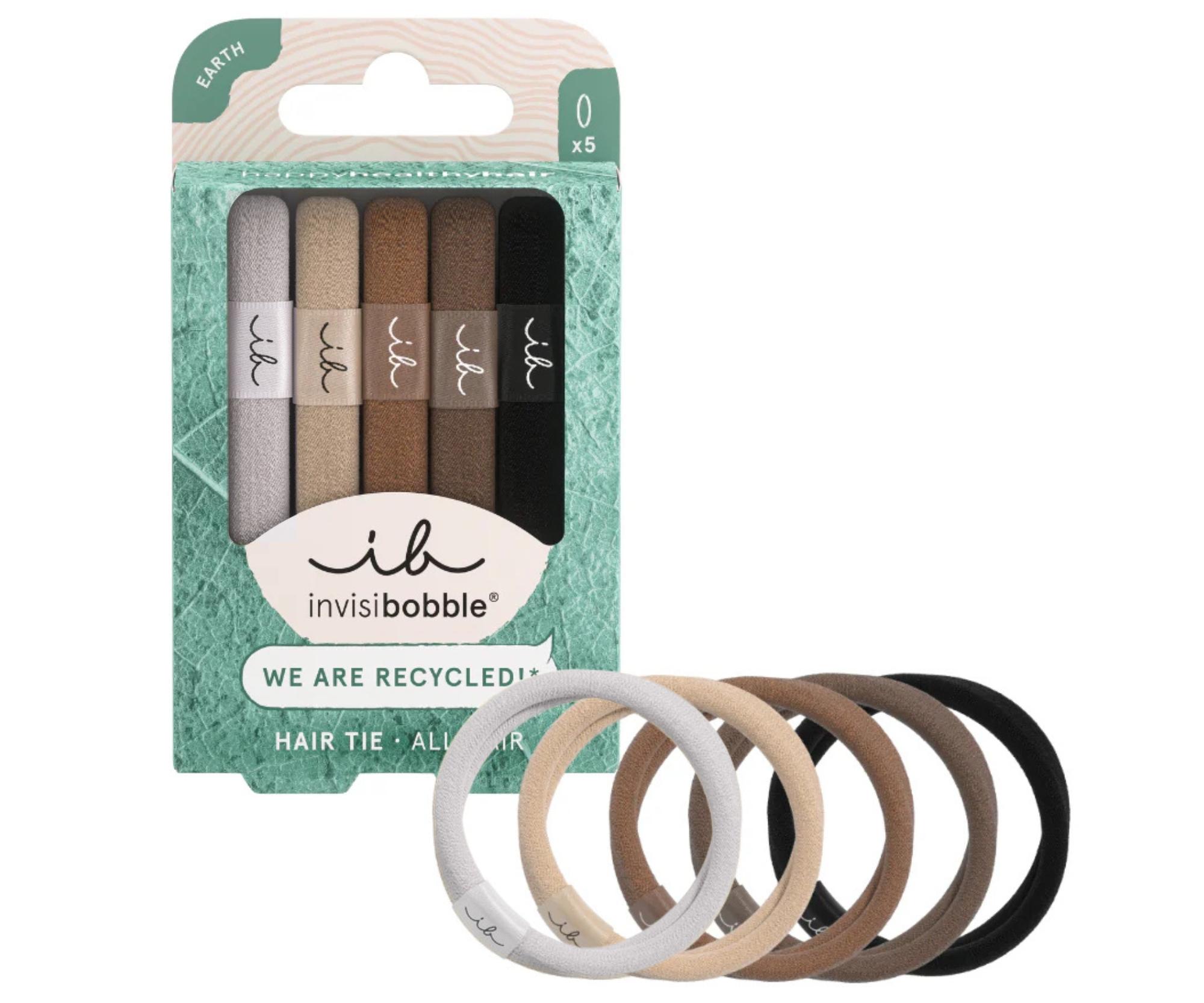 E-shop Gumičky do vlasov z recyklovaného materiálu Invisibobble Hair Tie Mocha - 5 ks + darček zadarmo