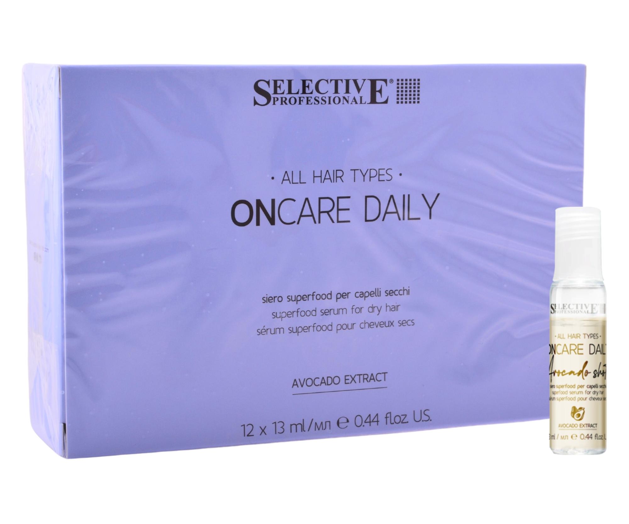Hydratačné sérum pre suché vlasy Selective Professional OnCare Daily Superfood Serum - 12 x 13 ml (83572) + darček zadarmo