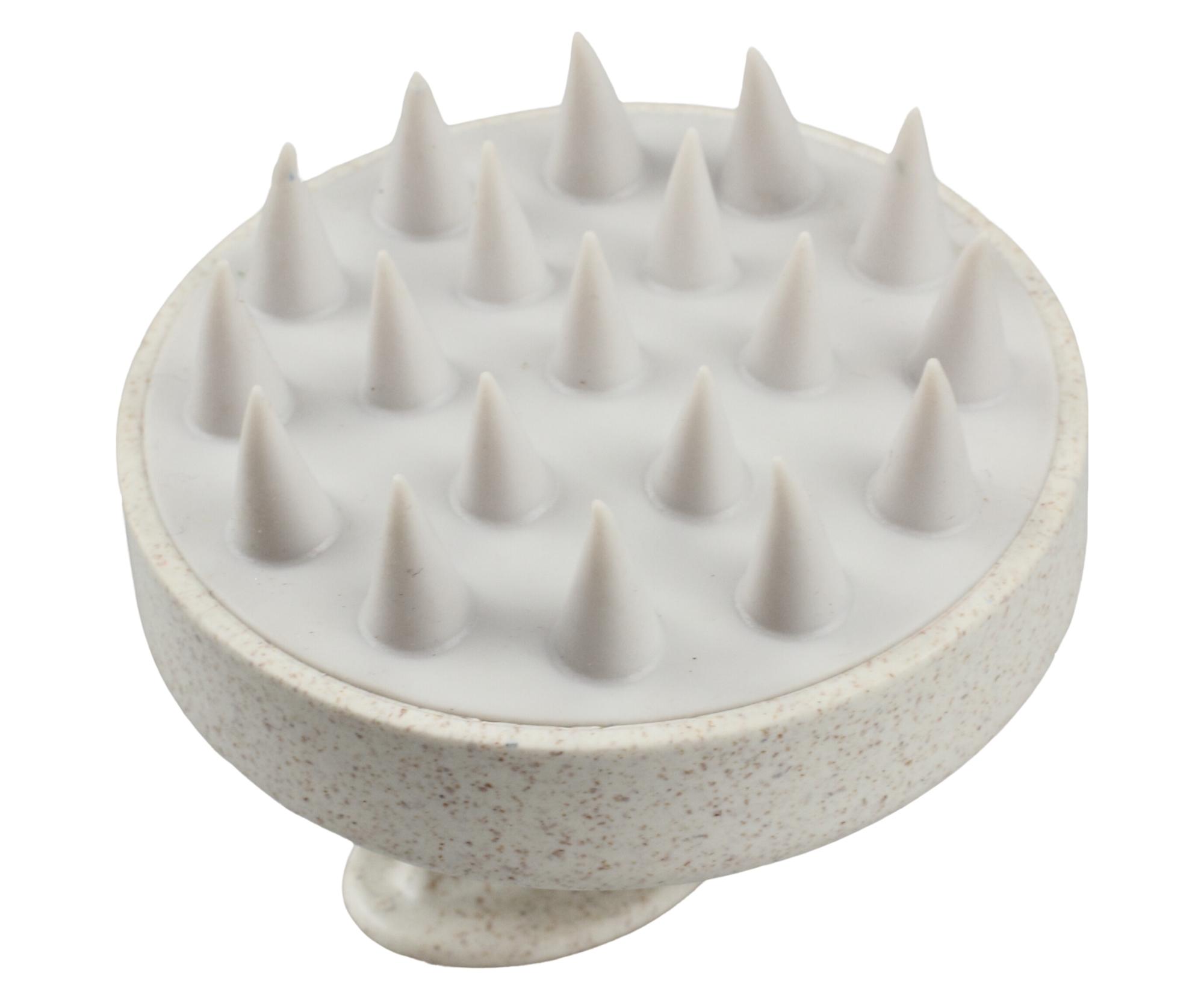 E-shop Silikónová masážna kefa na pokožku hlavy Hairway Organica Silicone Head Massage Brush - béžová (08093-20)