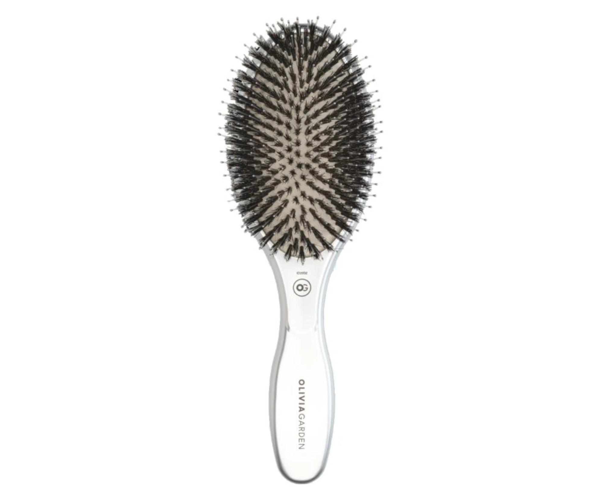 E-shop Oválna kefa na vlasy s diviačími a nylonovými štetinami Olivia Garden Expert Care Oval - strieborná + darček zadarmo