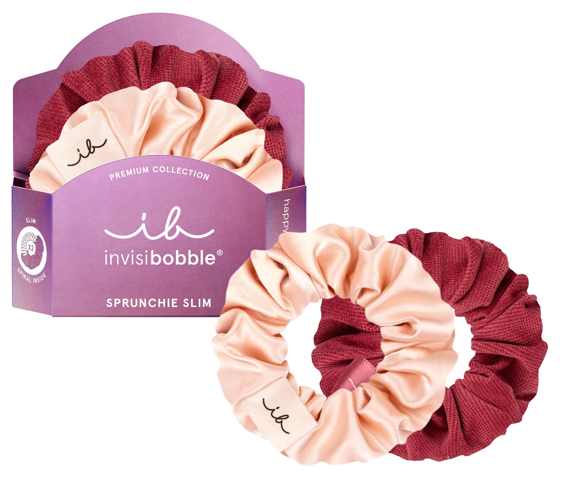 E-shop Ozdobné špirálové gumičky Invisibobble Sprunchia Slim Premium You Make Me Blush - 2 ks + darček zadarmo
