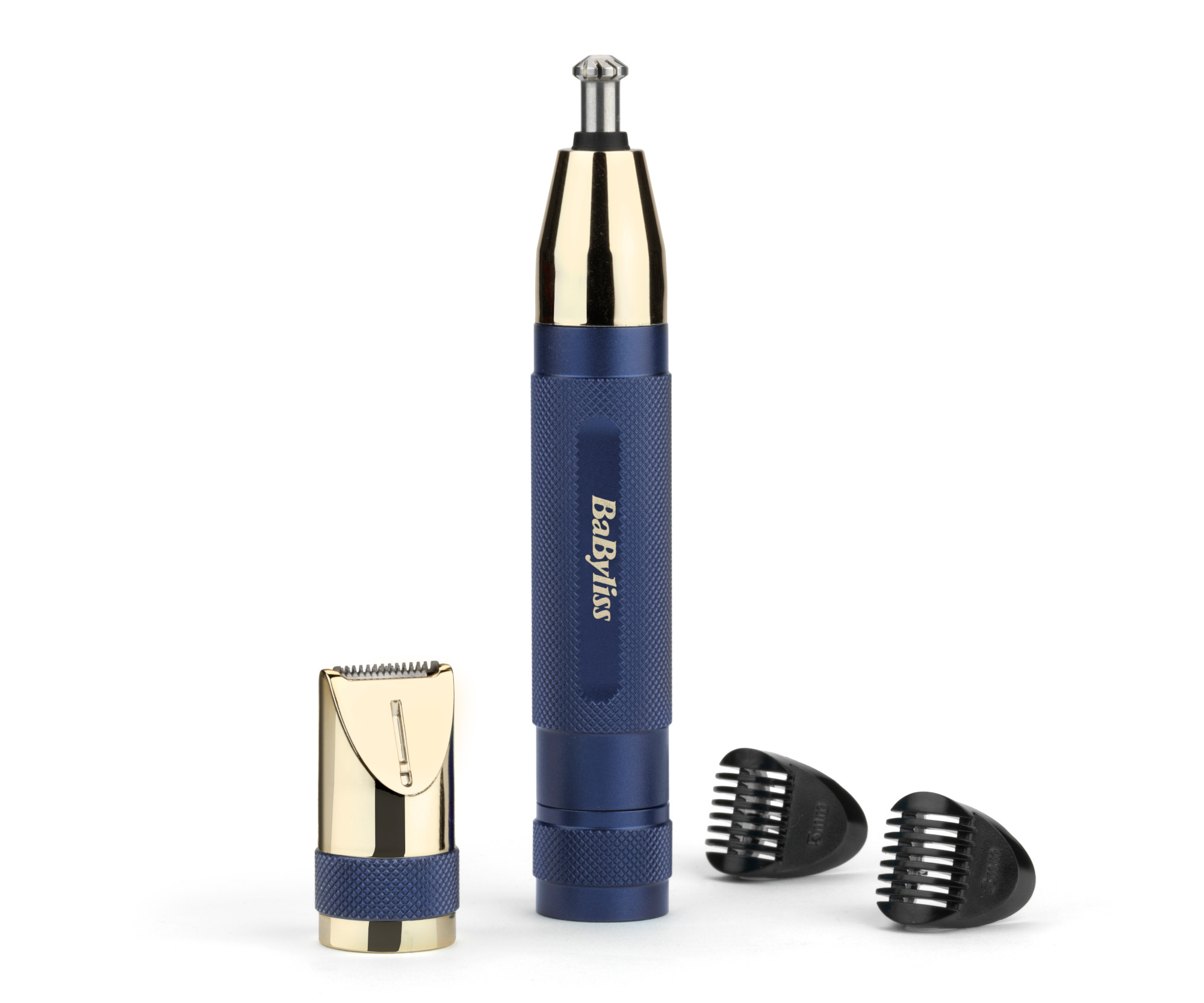 E-shop Multifunkčný zastrihávač ušných a nosných chĺpkov BaByliss Ultimate Precision E112E - modro-zlatý + darček zadarmo