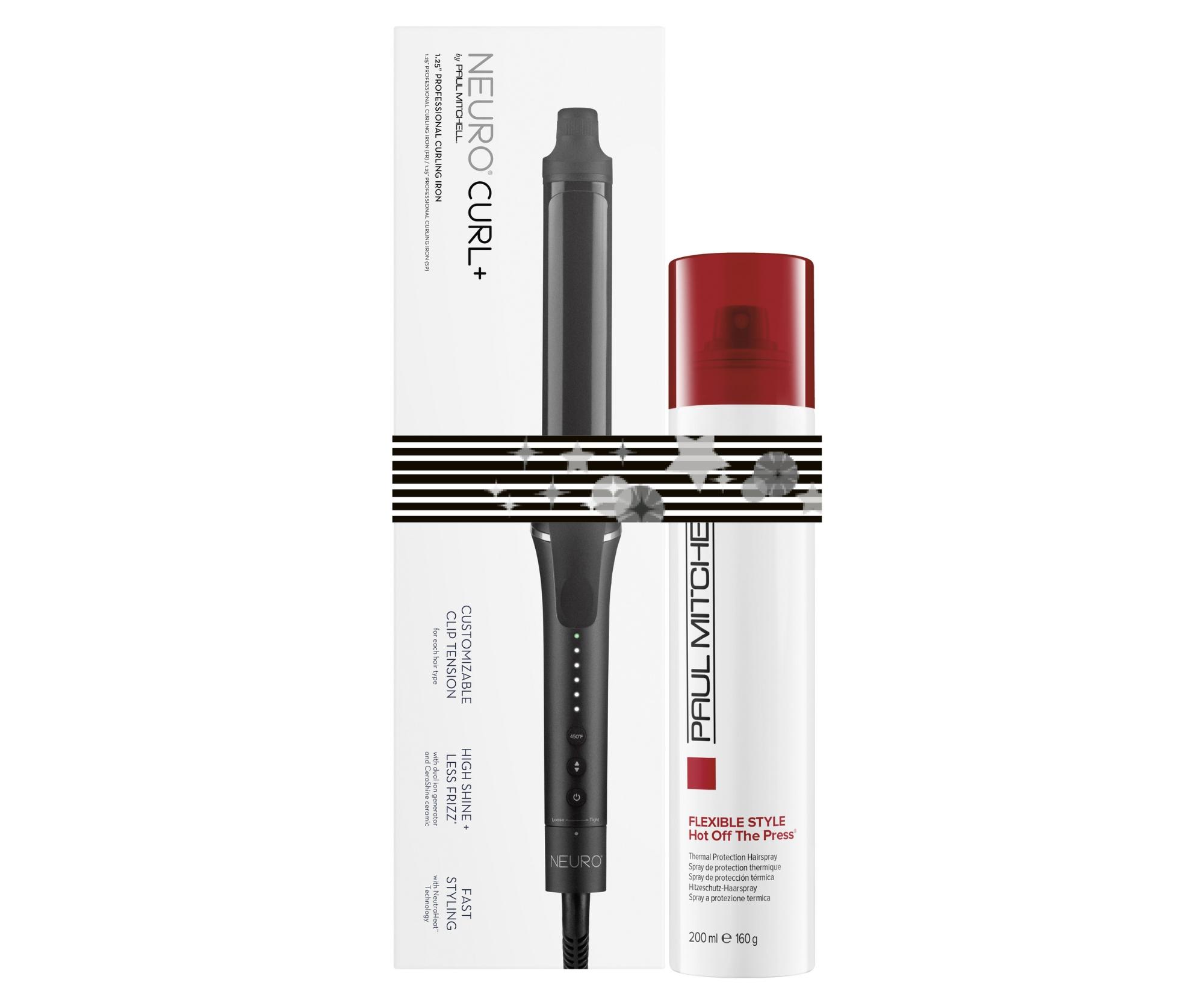 E-shop Darčeková sada Paul Mitchell Neuro Style + Protect Duo - kulma + sprej s tepelnou ochranou + darček zadarmo