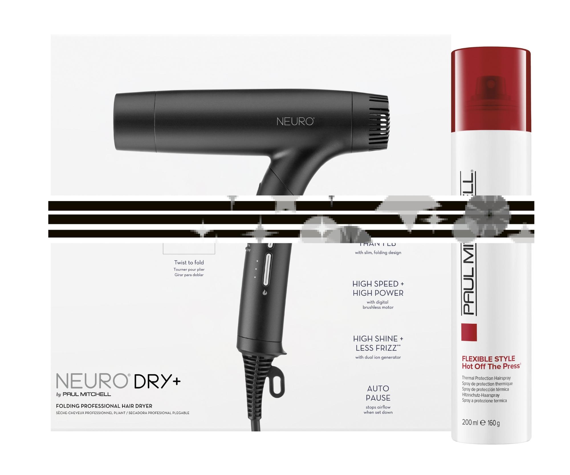 E-shop Darčeková sada Paul Mitchell Neuro Style + Protect Duo - fén + sprej s tepelnou ochranou + darček zadarmo