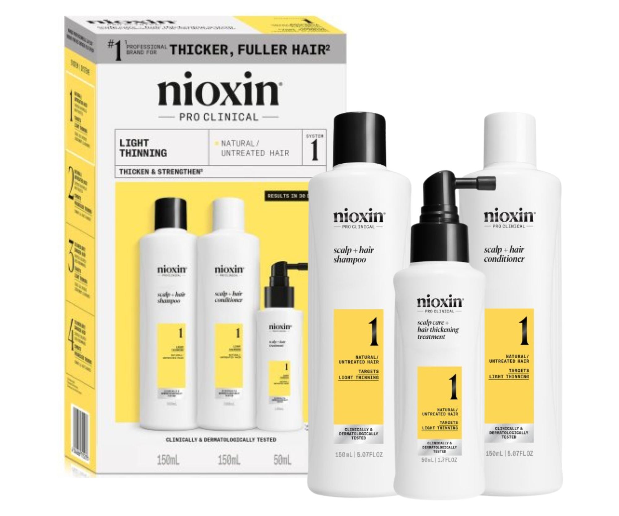 E-shop Sada pre mierne rednúce prírodné vlasy Nioxin System 1 Trial Kit No. 1 (99350180548) + darček zadarmo