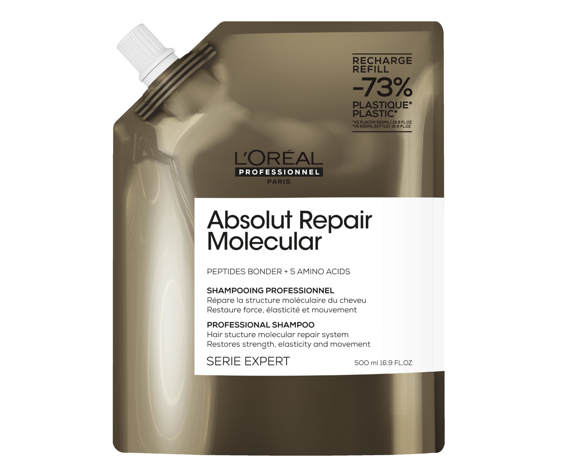E-shop Šampón pre poškodené vlasy Loréal Professionnel Serie Expert Absolut Repair Molecular - 500 ml, náhradná náplň - L’Oréal Professionnel + darček zadarm