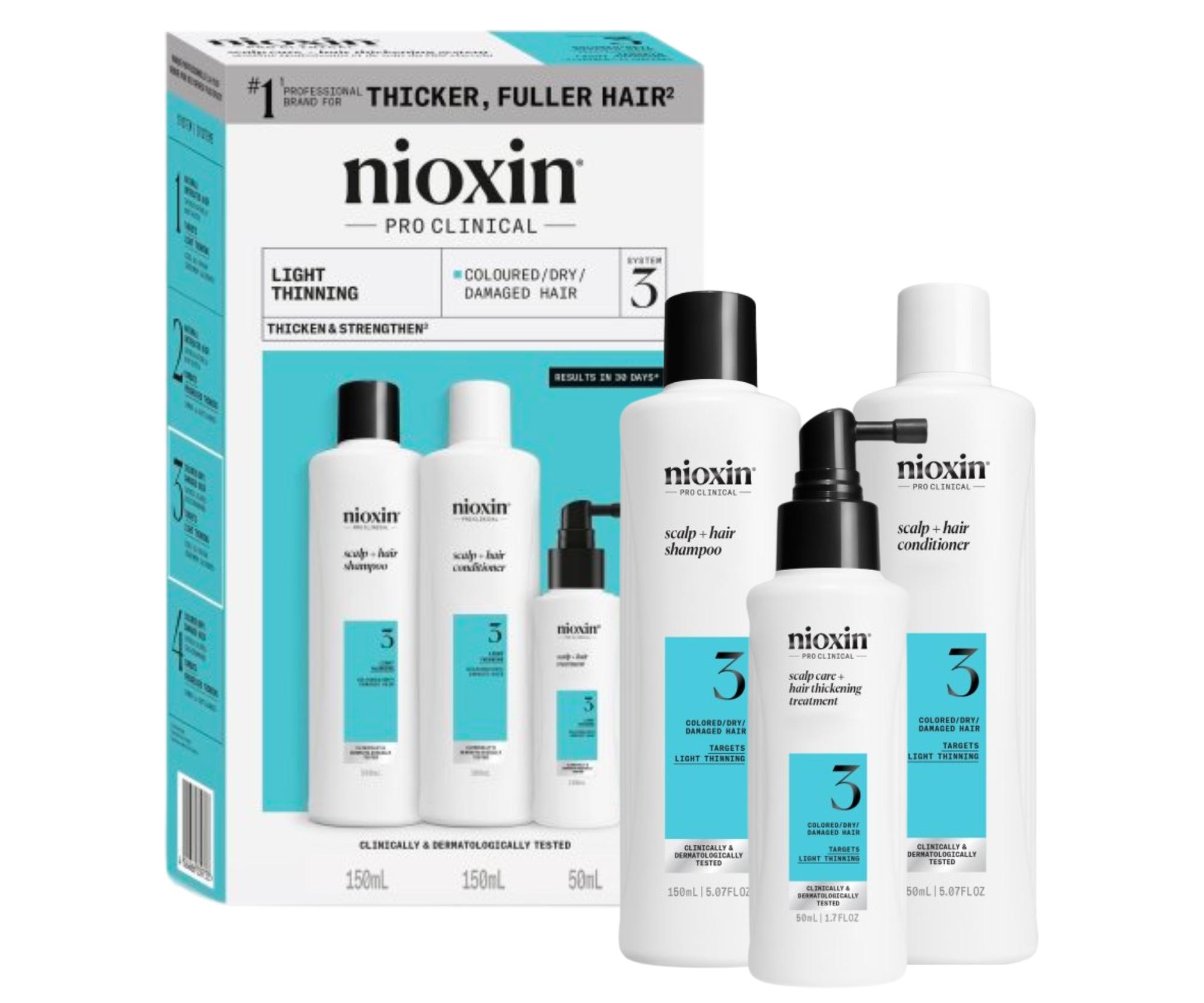 E-shop Sada pre mierne rednúce farbené vlasy Nioxin System 3 Trial Kit No.3 (99350180573) + darček zadarmo