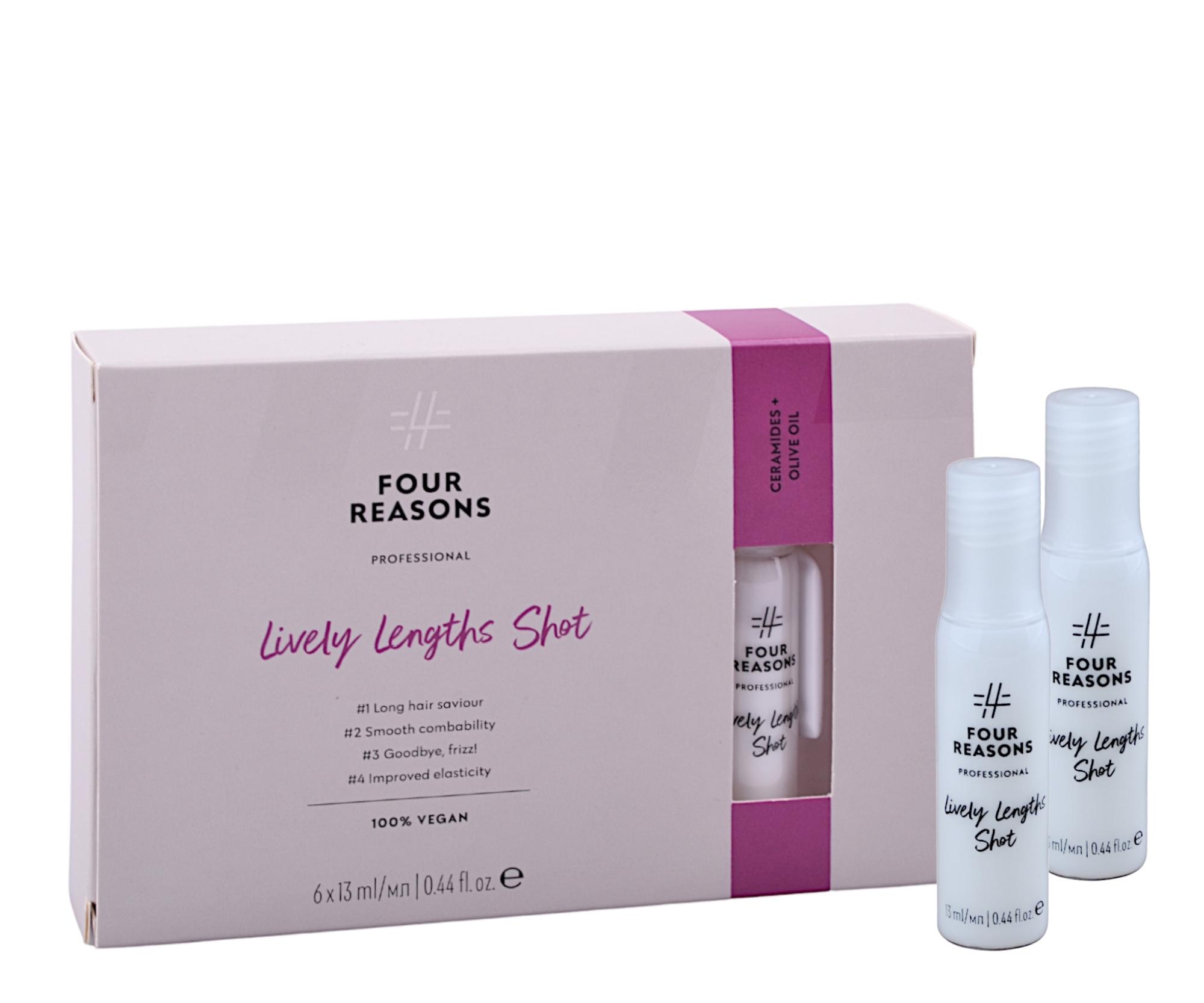 E-shop Ampulky pre dlhé, chemicky ošetrené a lámavé vlasy Four Reasons Professional Lively Lengths Shot - 6 x 13 ml + darček zadarmo
