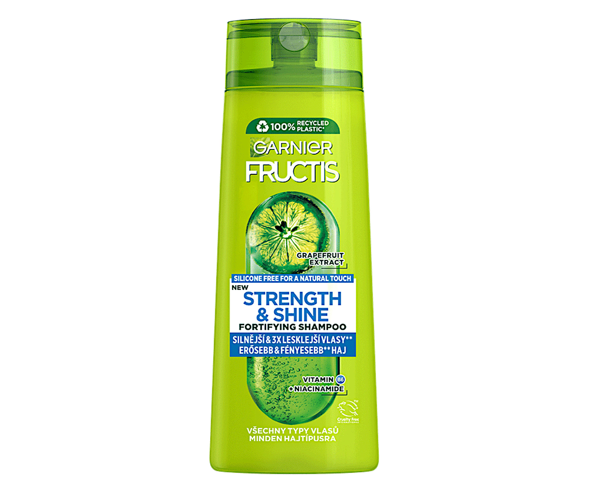 E-shop Posilňujúci šampón pre všetky typy vlasov bez lesku a sily Garnier Fructis Strength a Shine Fortifying Shampoo - 250 ml + darček zadarmo