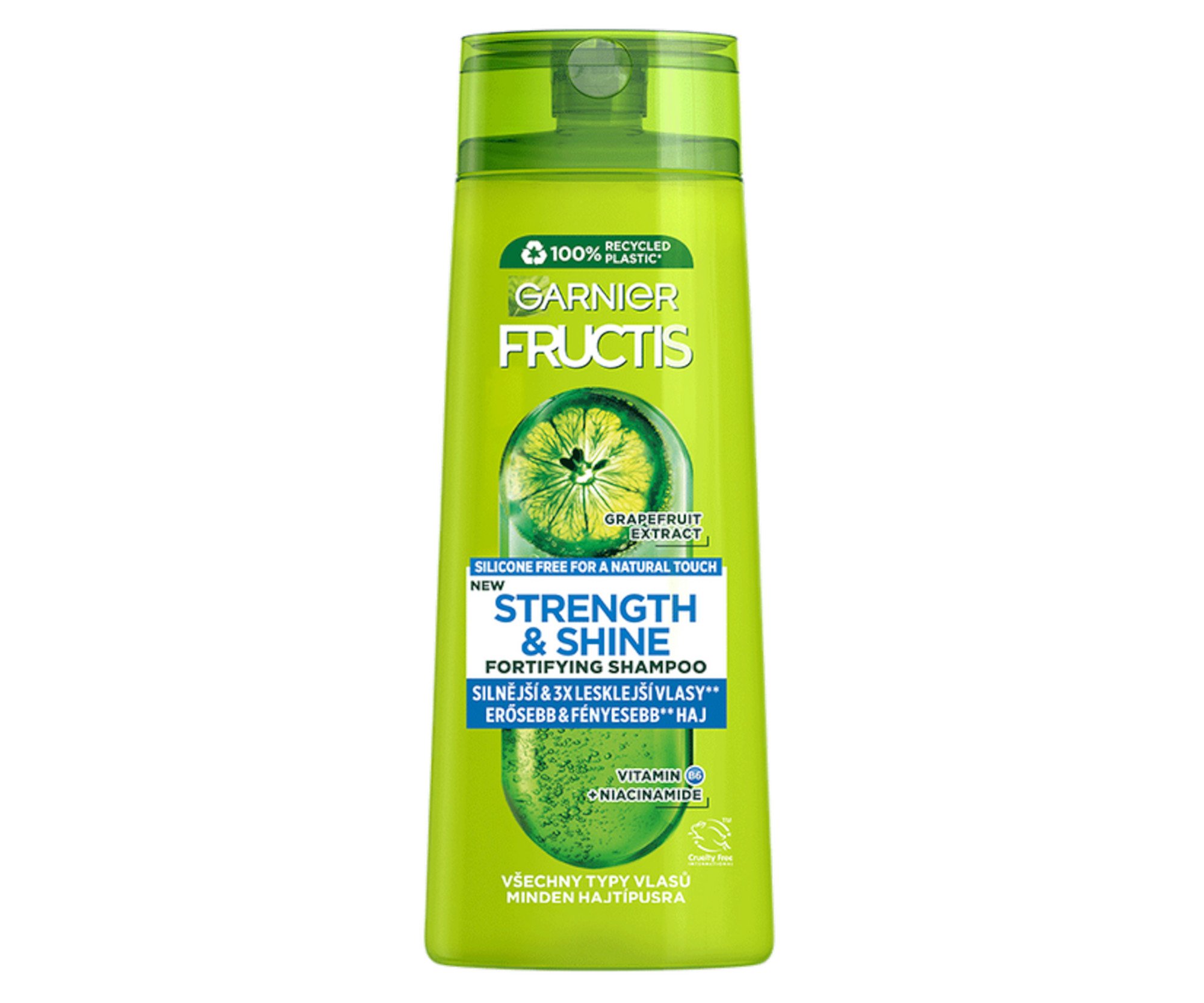 E-shop Posilňujúci šampón pre všetky typy vlasov bez lesku a sily Garnier Fructis Strength a Shine Fortifying Shampoo - 400 ml + darček zadarmo