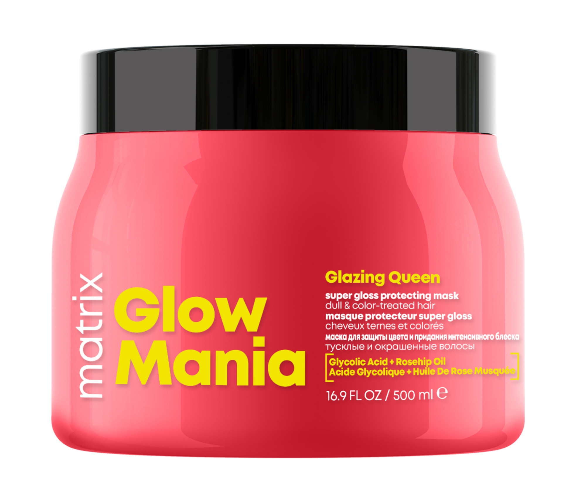 E-shop Ochranná maska pre žiarivý lesk matných farbených vlasov Matrix Glow Mania - 500 ml + darček zadarmo