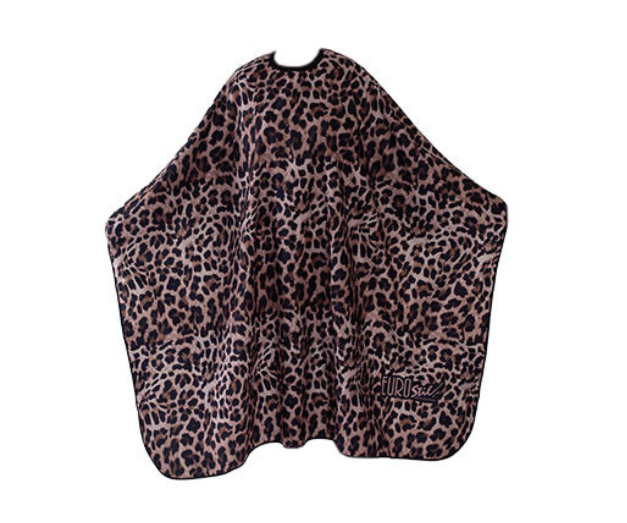 E-shop Kadernícka pláštenka na strihanie Eurostil Professional - leopard - kovový háčik (07746) + darček zadarmo