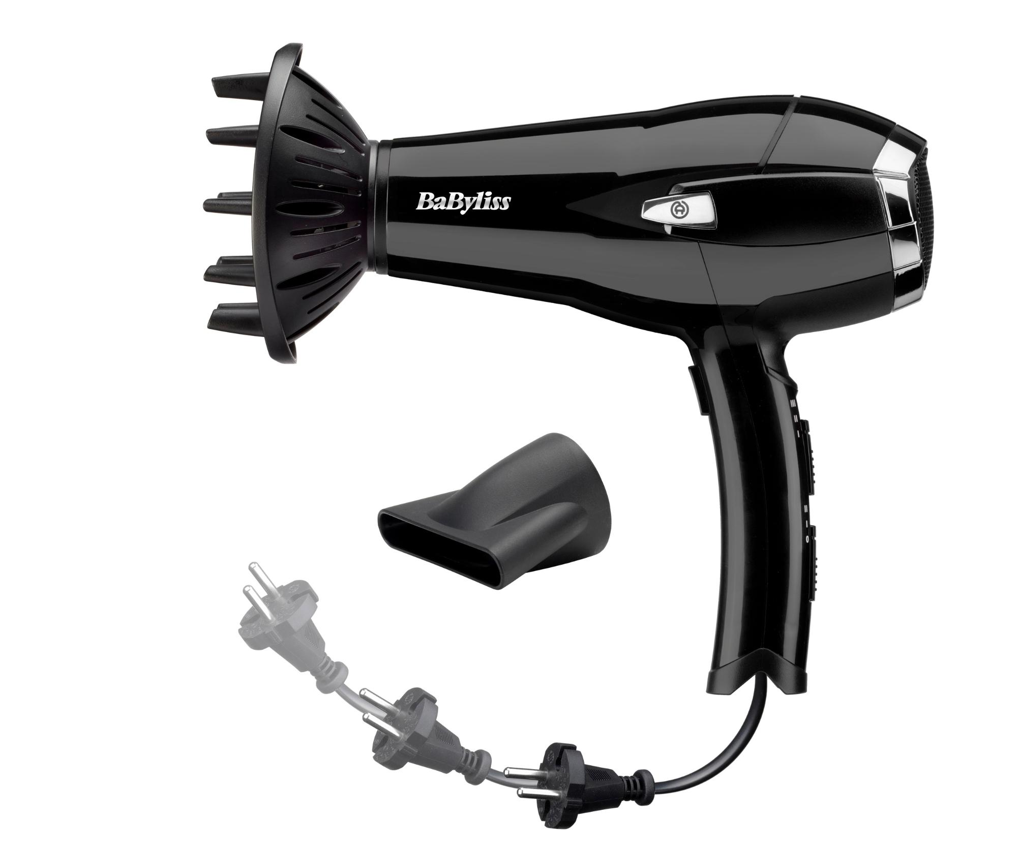 E-shop Fén na vlasy s navíjacím káblom Babyliss Cordkeeper D374DE - 2000 W, čierny + darček zadarmo
