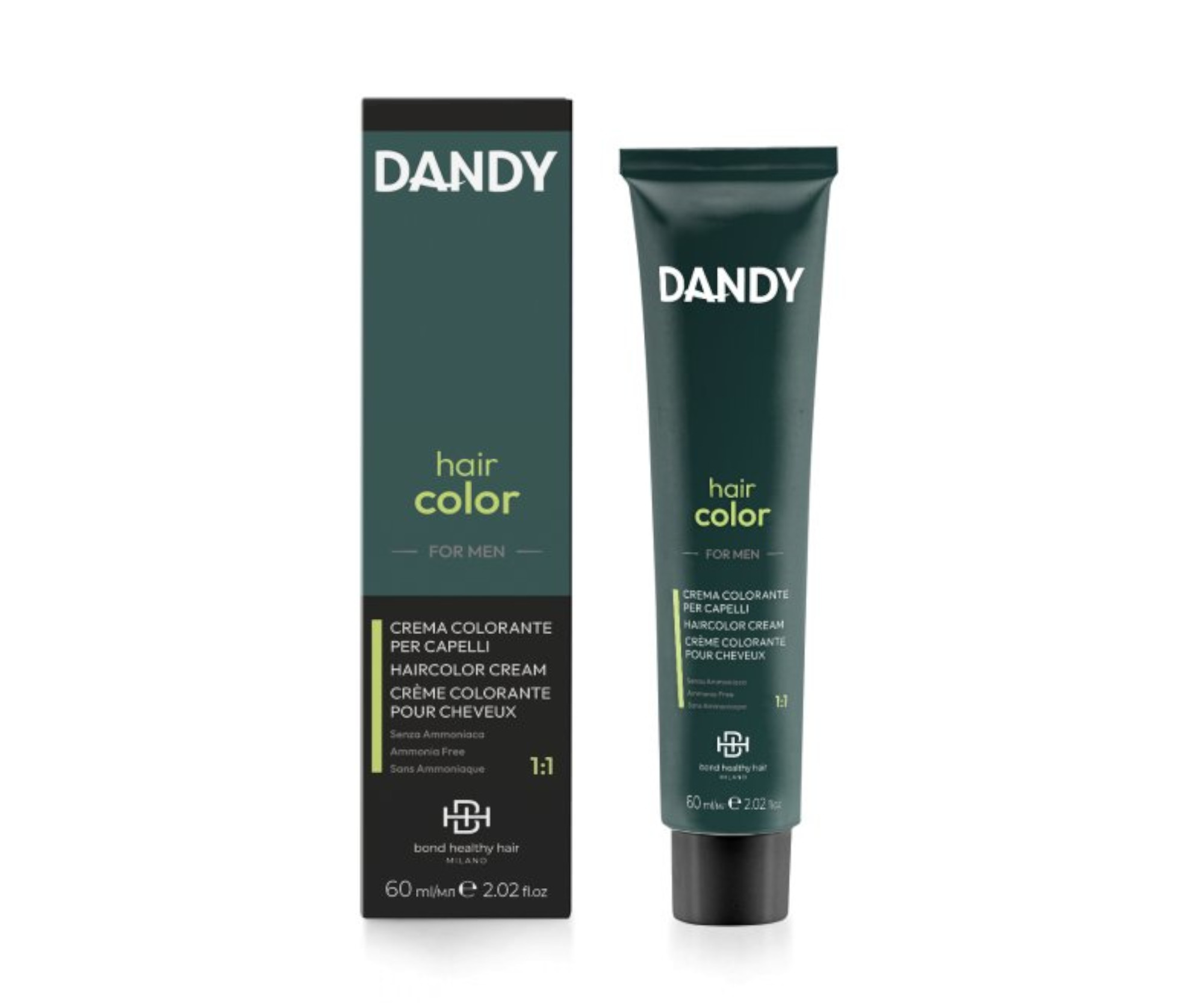 Pánska farba na zafarbenie šedín Dandy Hair Color For Men 60 ml - 0.18 Silver Light + darček zadarmo