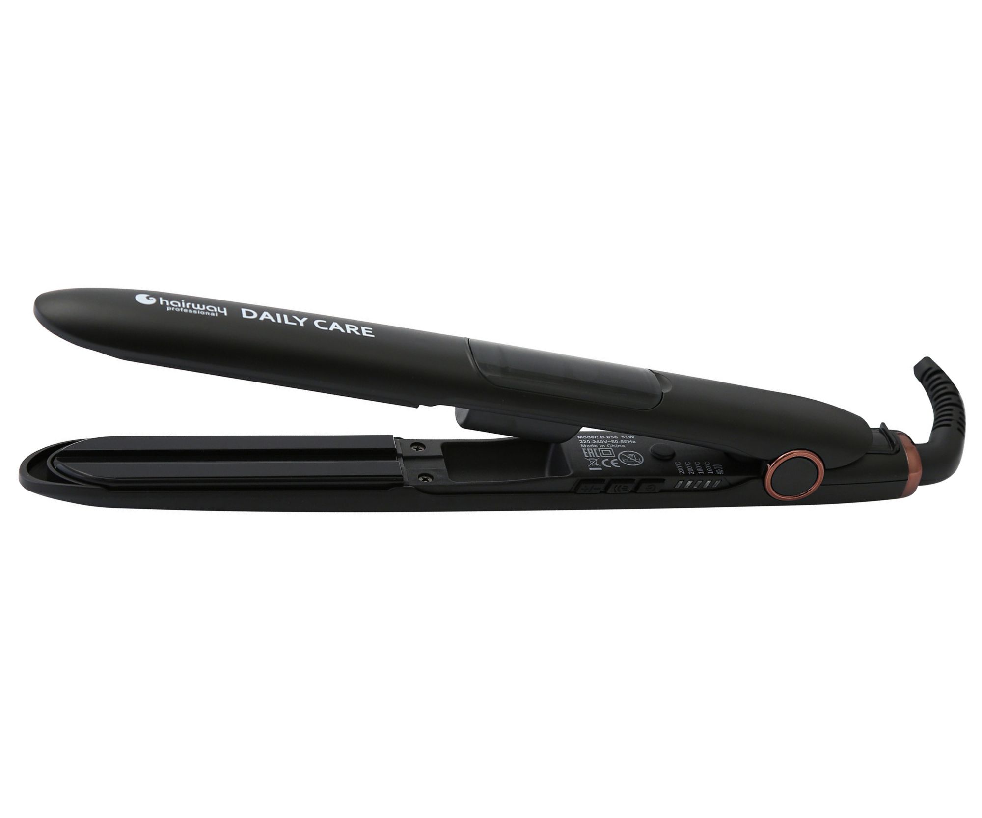 E-shop Parná žehlička na vlasy Hairway Professional Daily Care - čierna (04133) + darček zadarmo