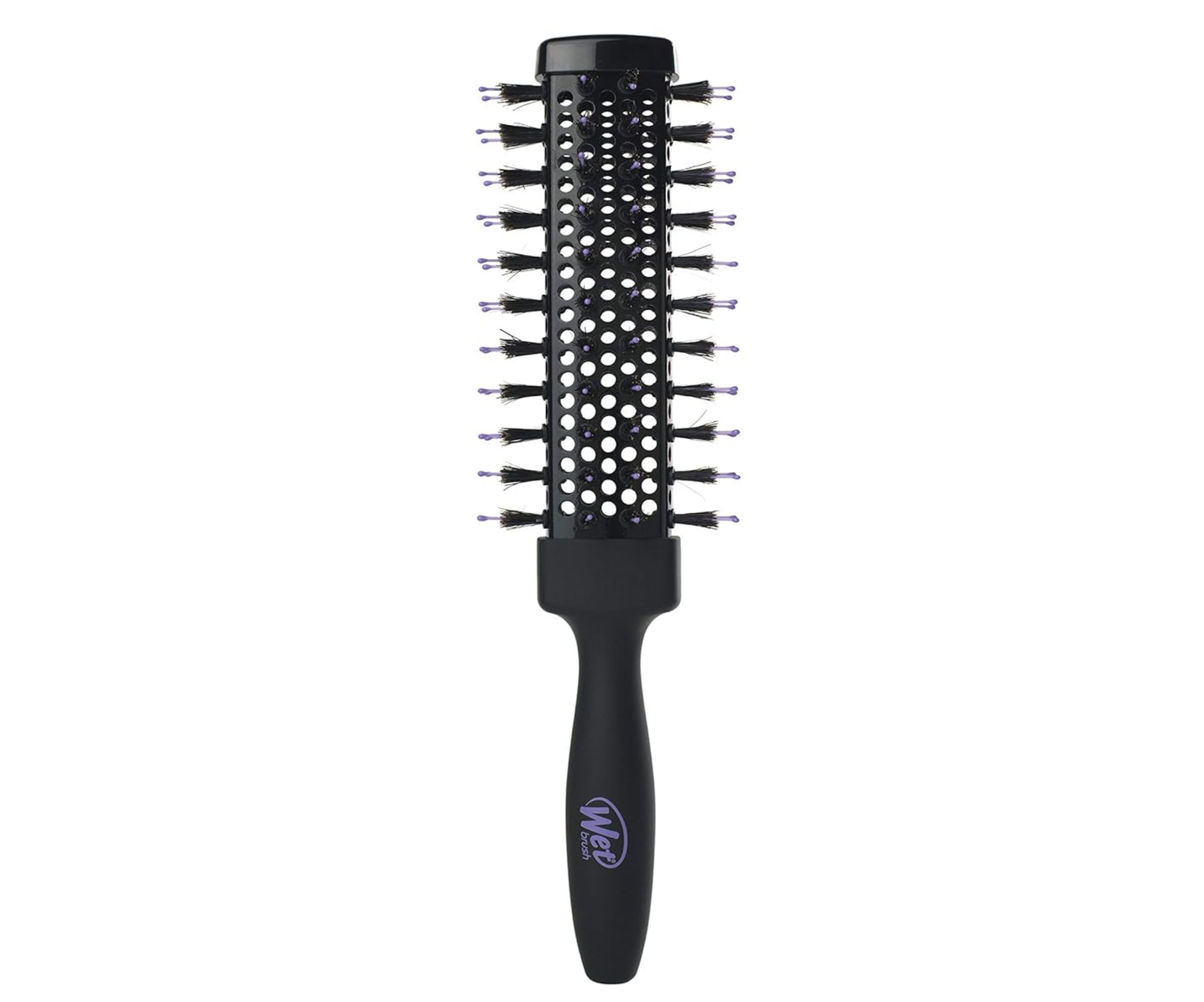 E-shop Štvorhranná fúkacia kefa pre efekt plážových vĺn Wet Brush Beach Waves Round Brush - čierna + darček zadarmo