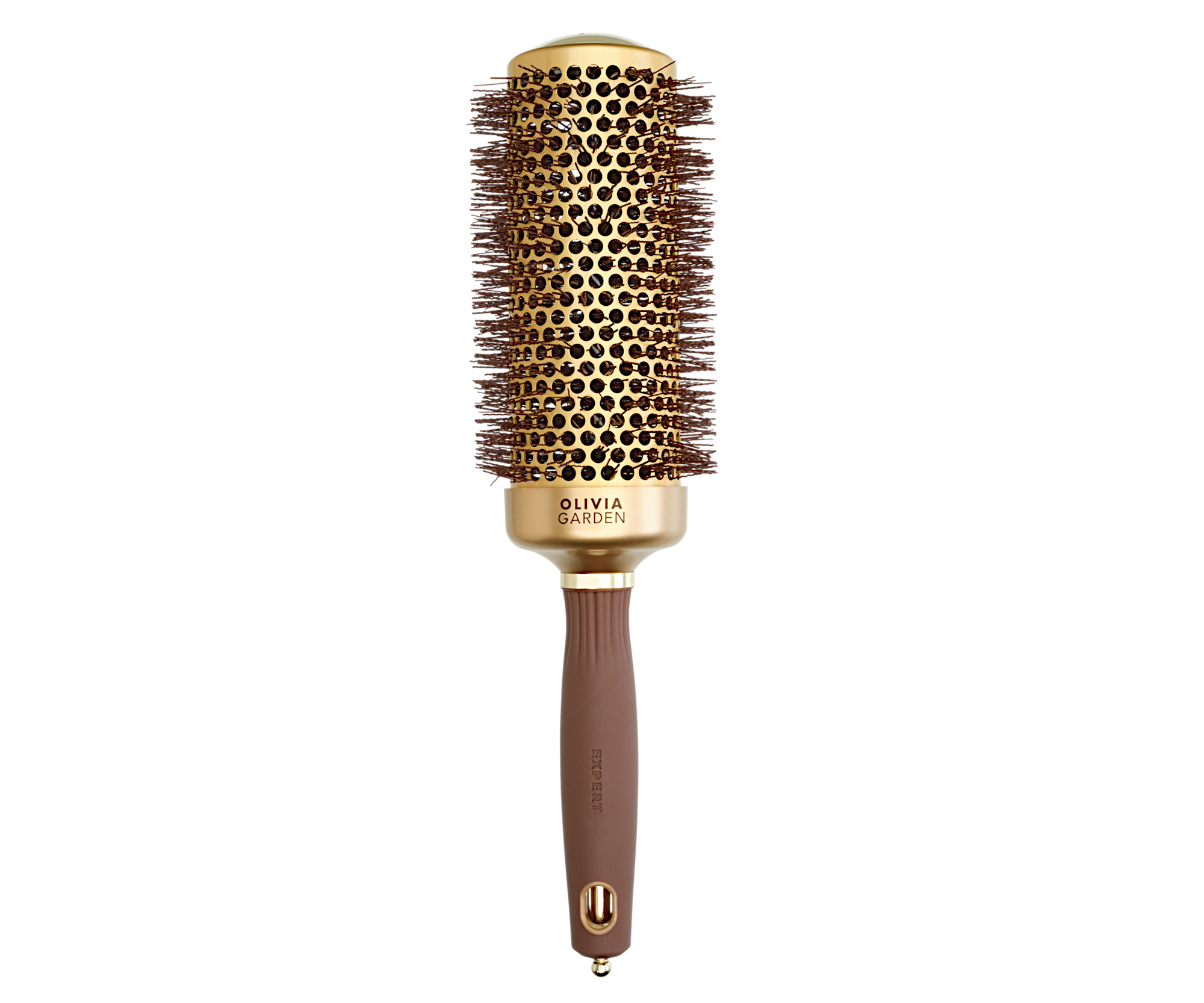 E-shop Okrúhla fúkacia kefa na vlasy Olivia Garden Expert Blowout Speed XL Gold a Brown - 55 mm (ID2172) + darček zadarmo