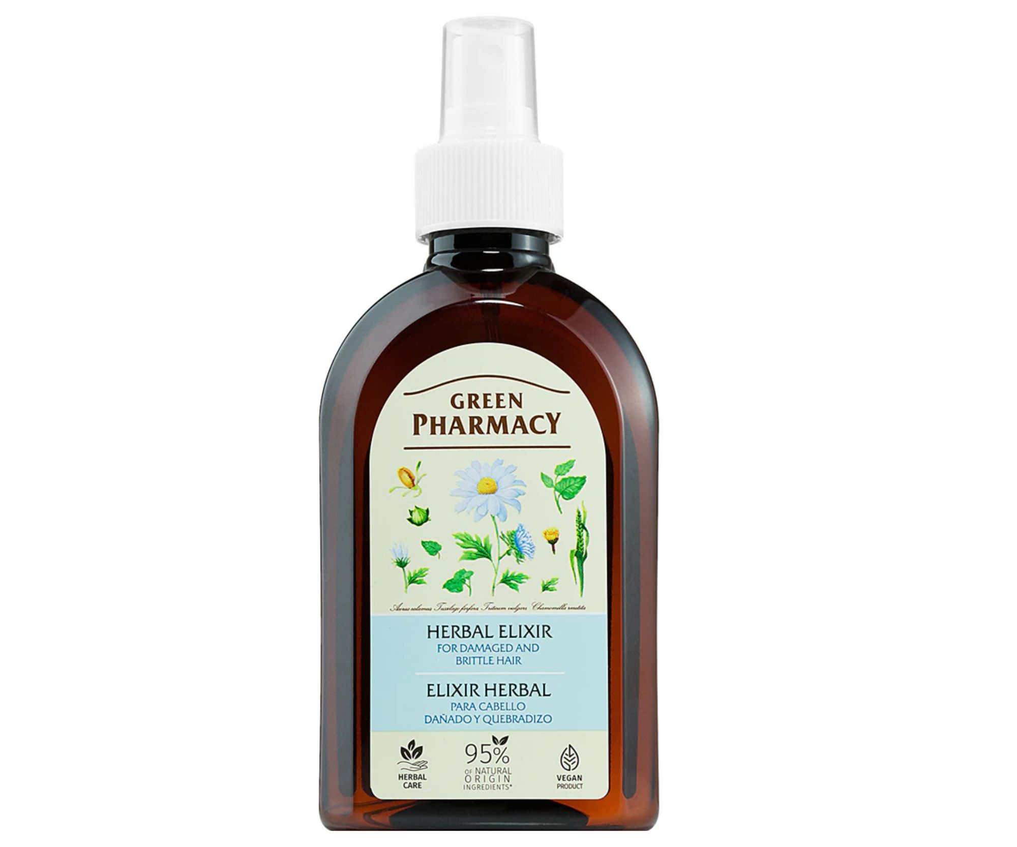 E-shop Bylinný sprej pre poškodené a lámavé vlasy Green Pharmacy Herbal Elixir - 250 ml