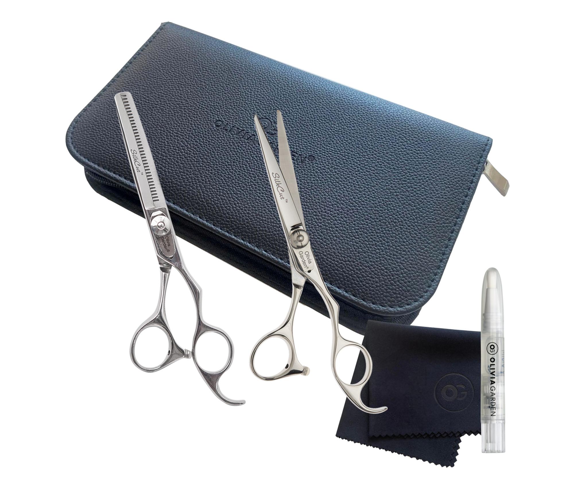 E-shop Sada kaderníckych nožníc 5,75" a efilačných nožníc 6,35" Olivia Garden SilkCut + darček zadarmo