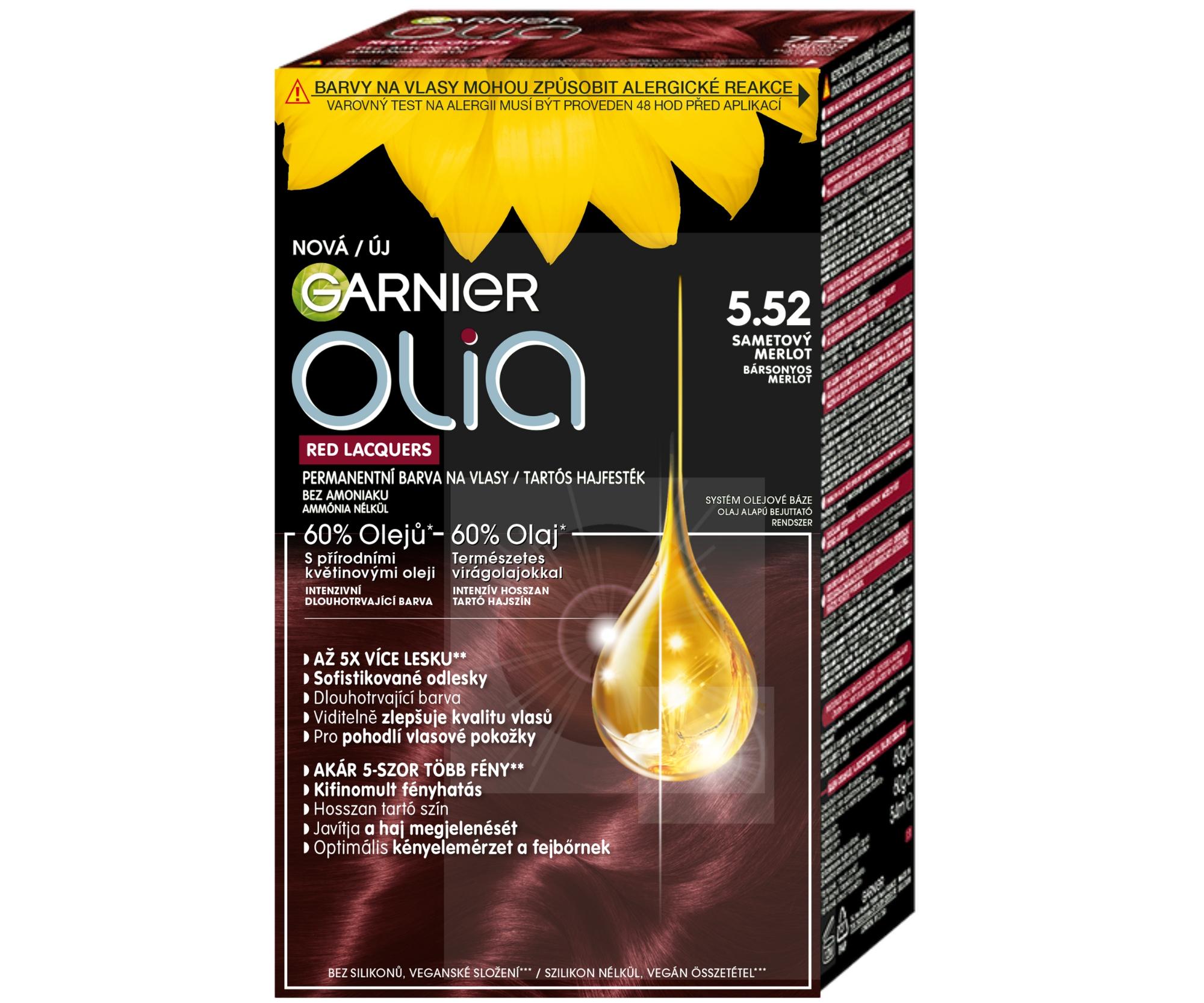 E-shop Permanentná olejová farba Garnier Olia 5.52 zamatovo červená + darček zadarmo