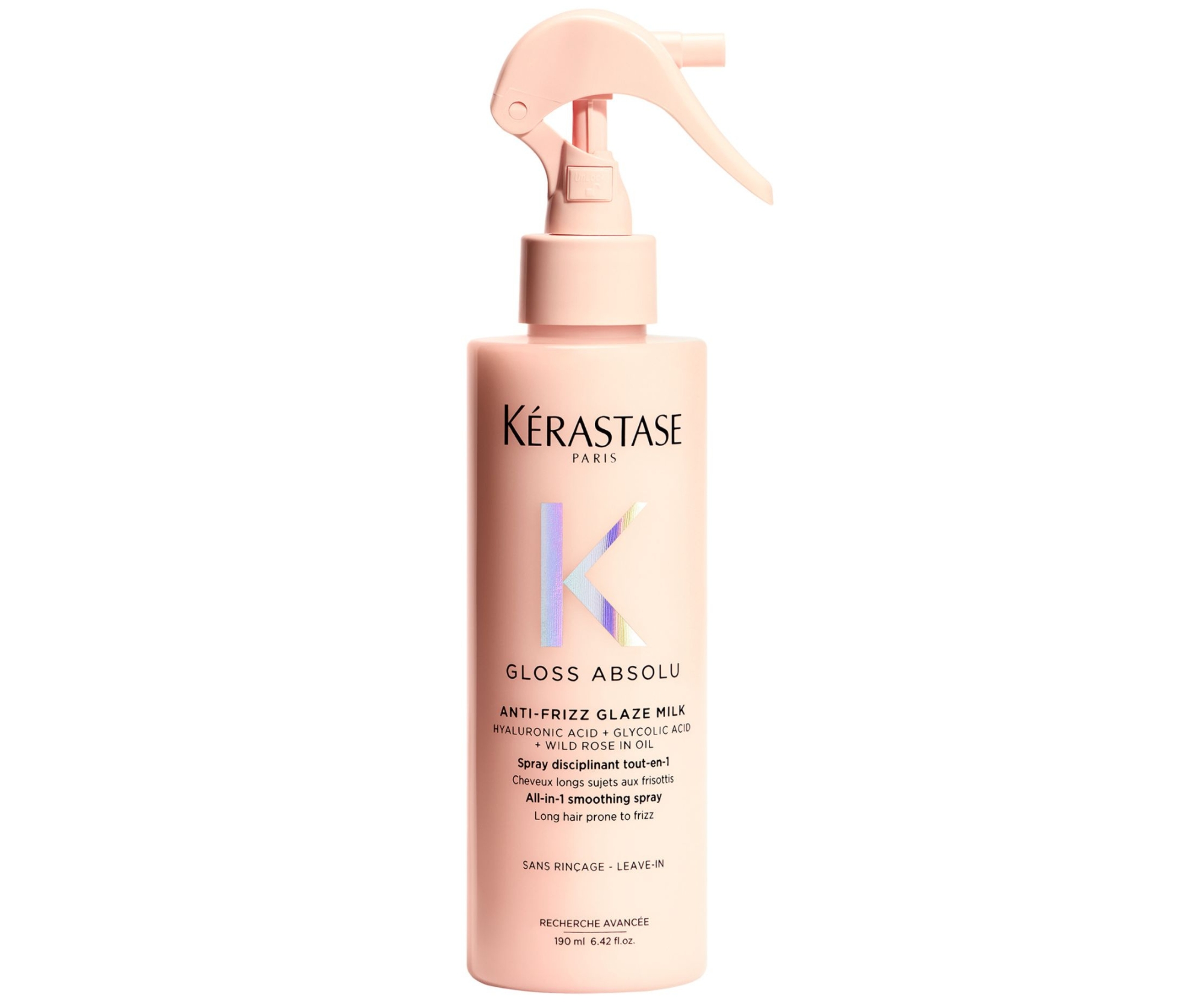 Uhladzujúci termoochranný sprej pre vlasy náchylné na krepatenie Kérastase Gloss Absolu Anti-Frizz Glaze Milk - 190 ml + darček zadarmo