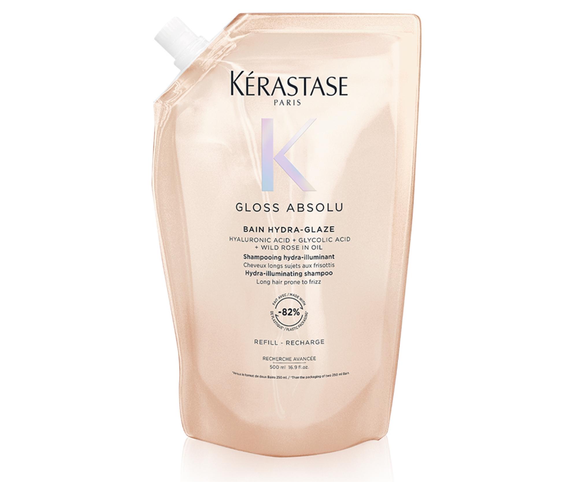 Hydratačný a rozjasňujúci šampón pre vlasy so sklonom ku krepateniu Kérastase Gloss Absolu - 500 ml, náhradná náplň + darček zadarmo