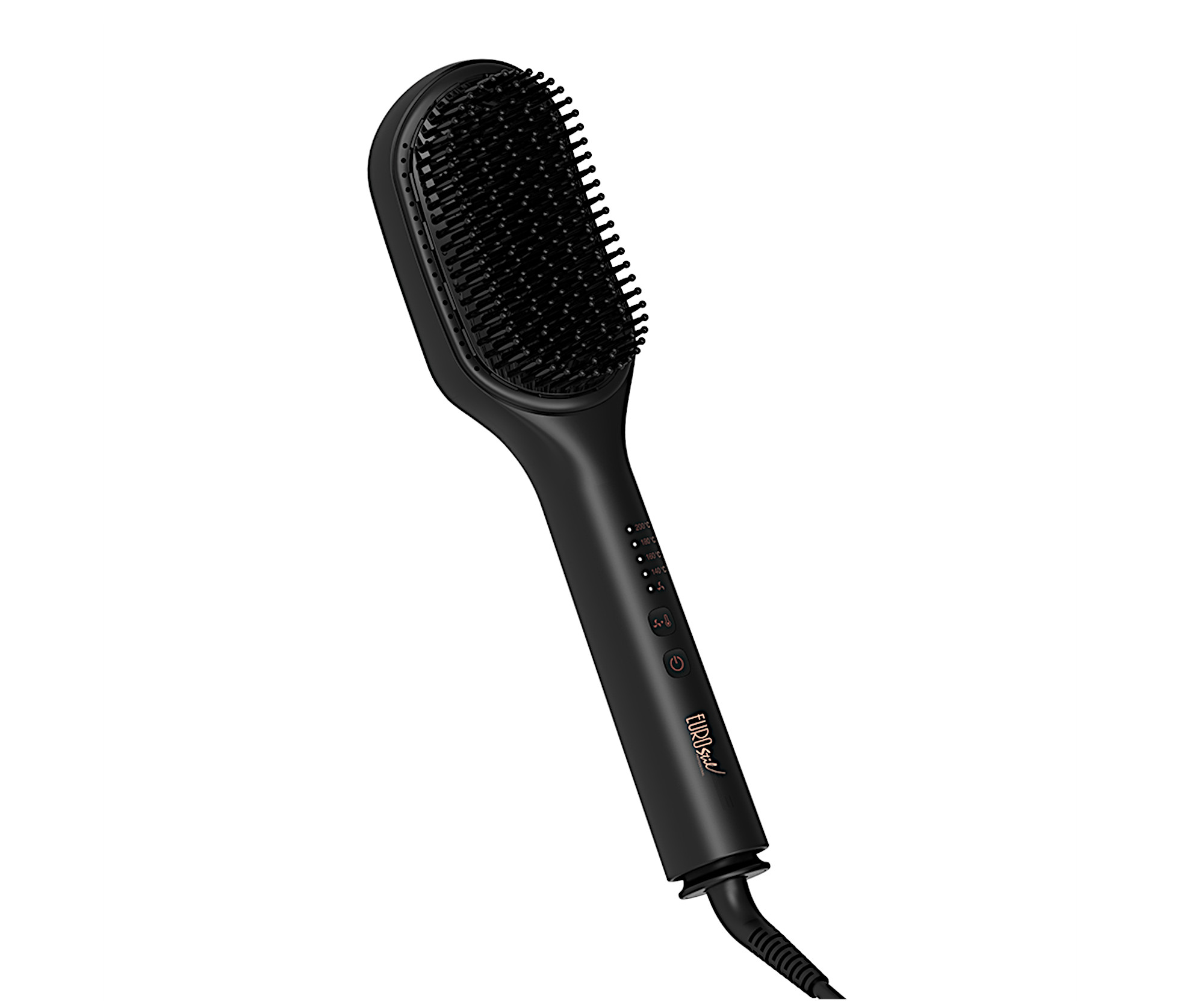 Nahrievacia kefa na vyrovnávanie vlasov Eurostil Professional Breeze 09226 - čierna + darček zadarmo.