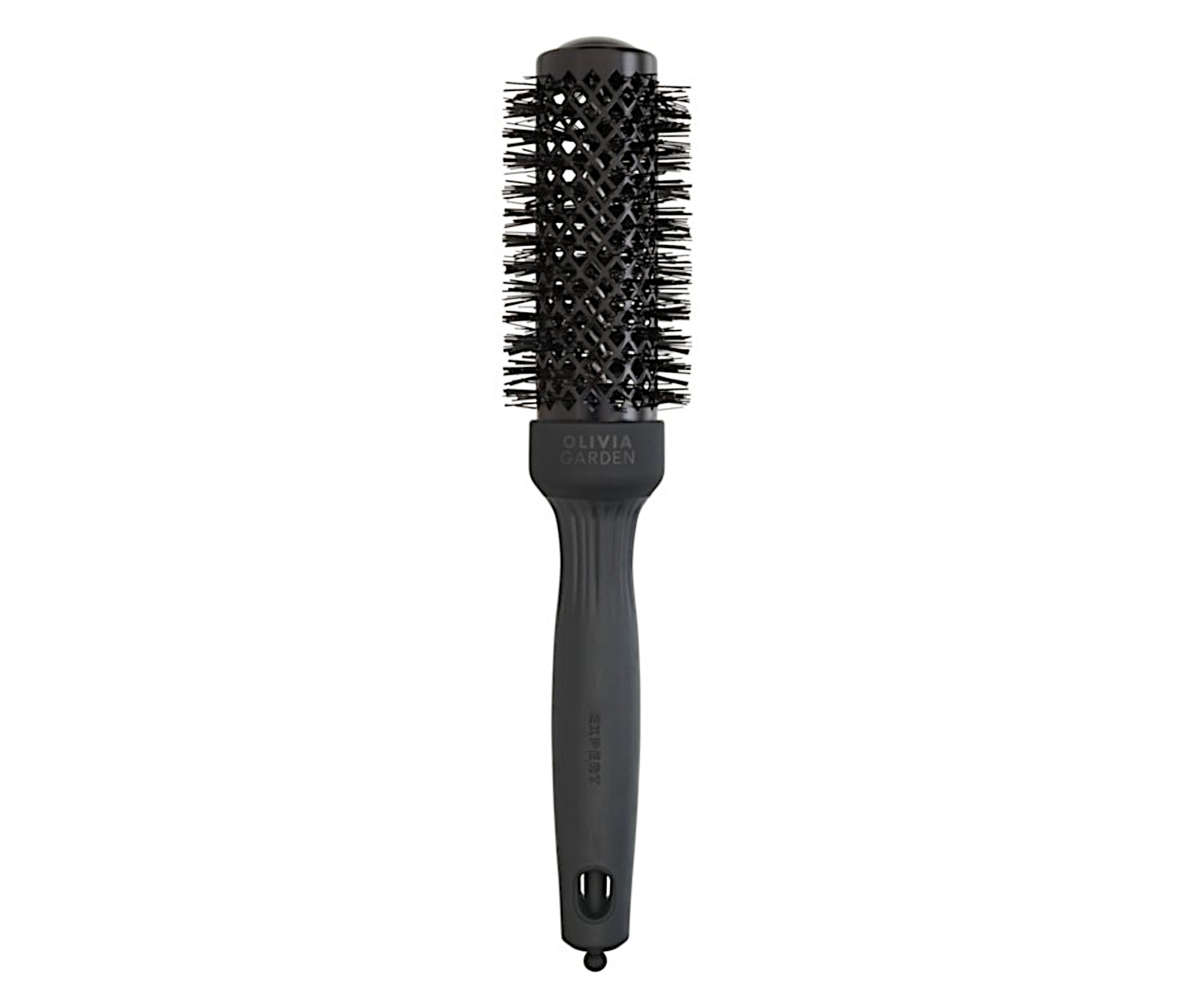 E-shop Okrúhla fúkacia kefa na vlasy Olivia Garden Expert Blowout Shine Black Label - 35 mm (ID2117) + darček zadarmo