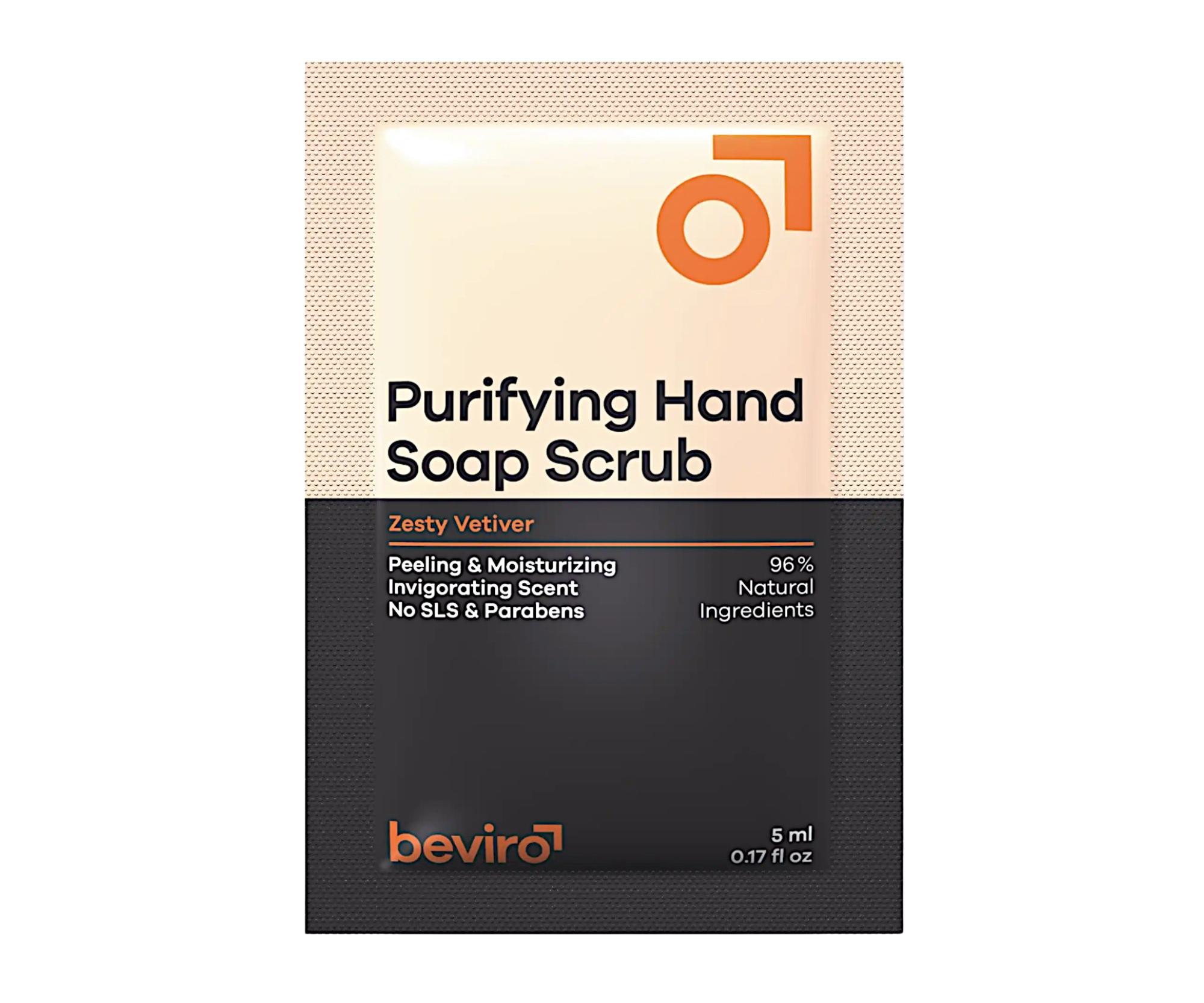 E-shop Tekuté mydlo na ruky s peelingom pre mužov Beviro Purifying Hand Soap Scrub Zesty Vetiver - 5 ml