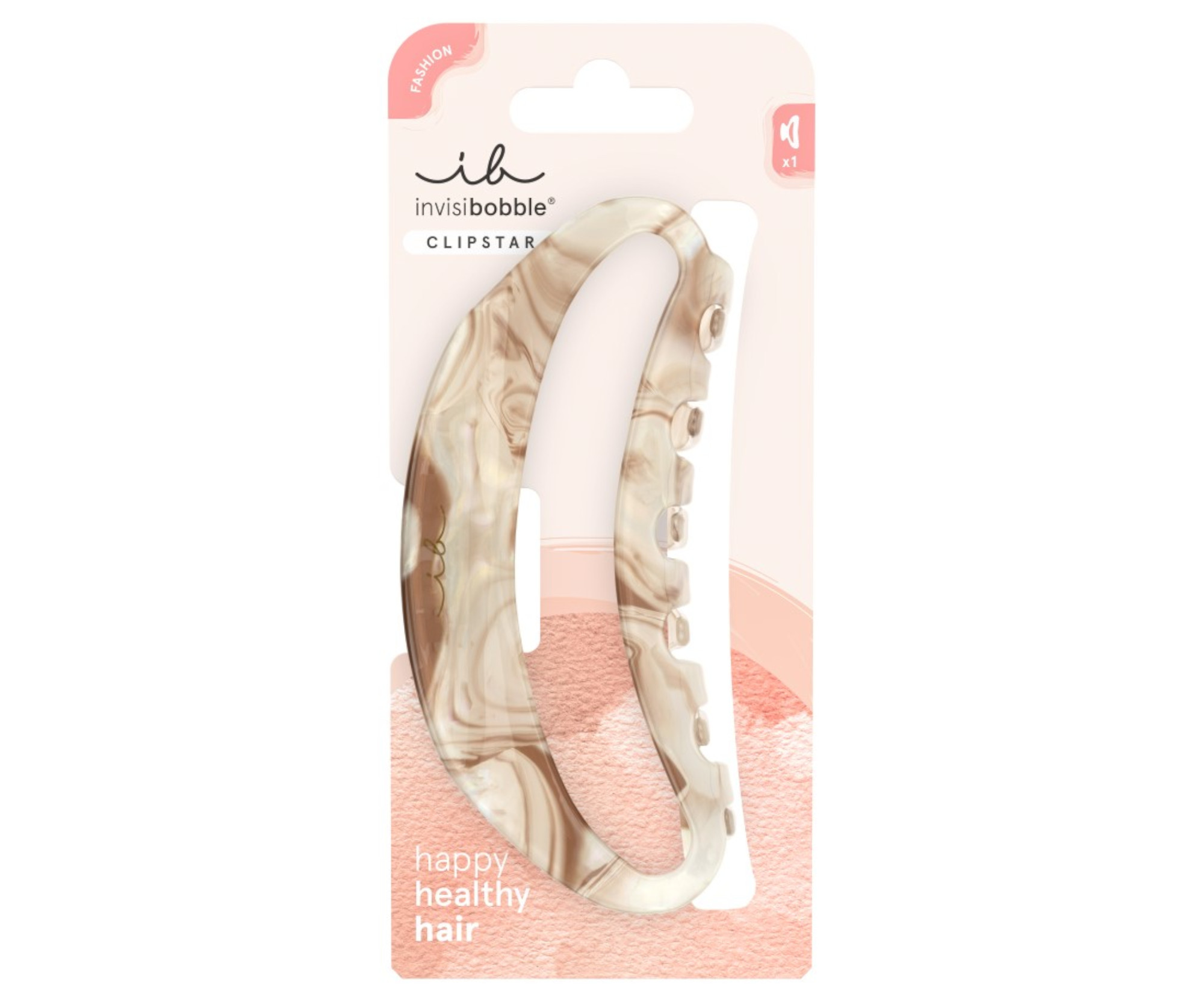 E-shop Veľký škripec do vlasov Invisibobble Clipstar XL Amber Glow - béžovo-hnedý s jantárovým dizajnom + darček zadarmo