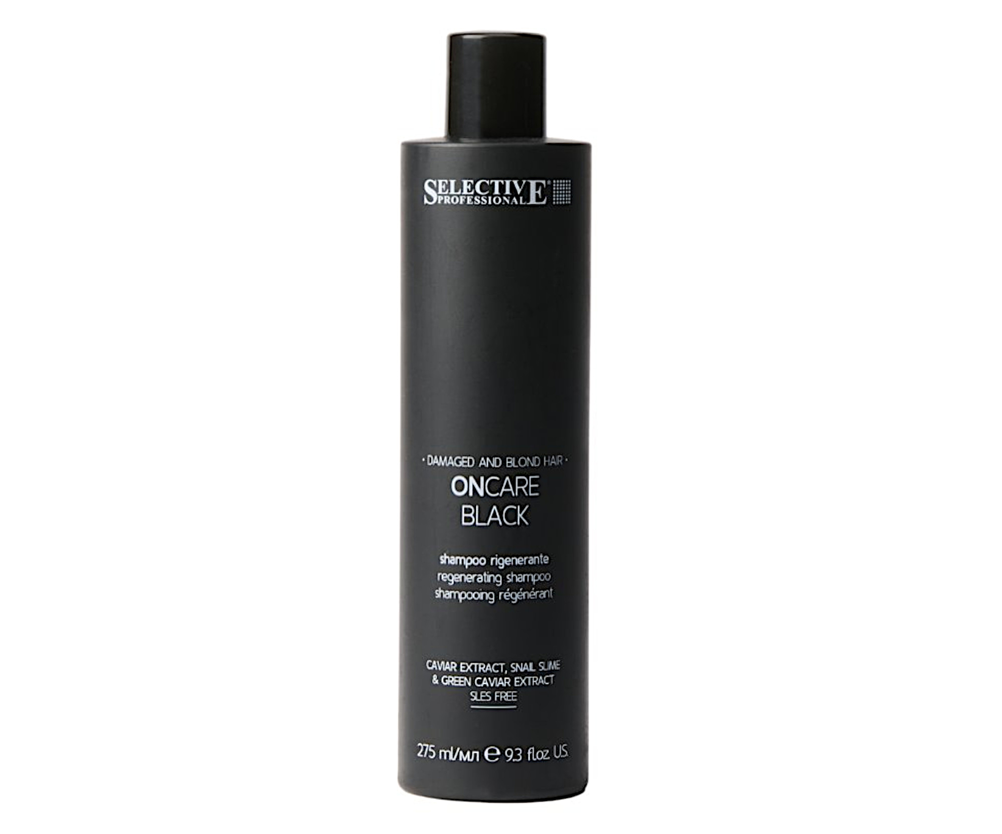 E-shop Regeneračný šampón pre poškodené vlasy Selective Professional OnCare Black Regenerating Shampoo - 275 ml + darček zadarmo