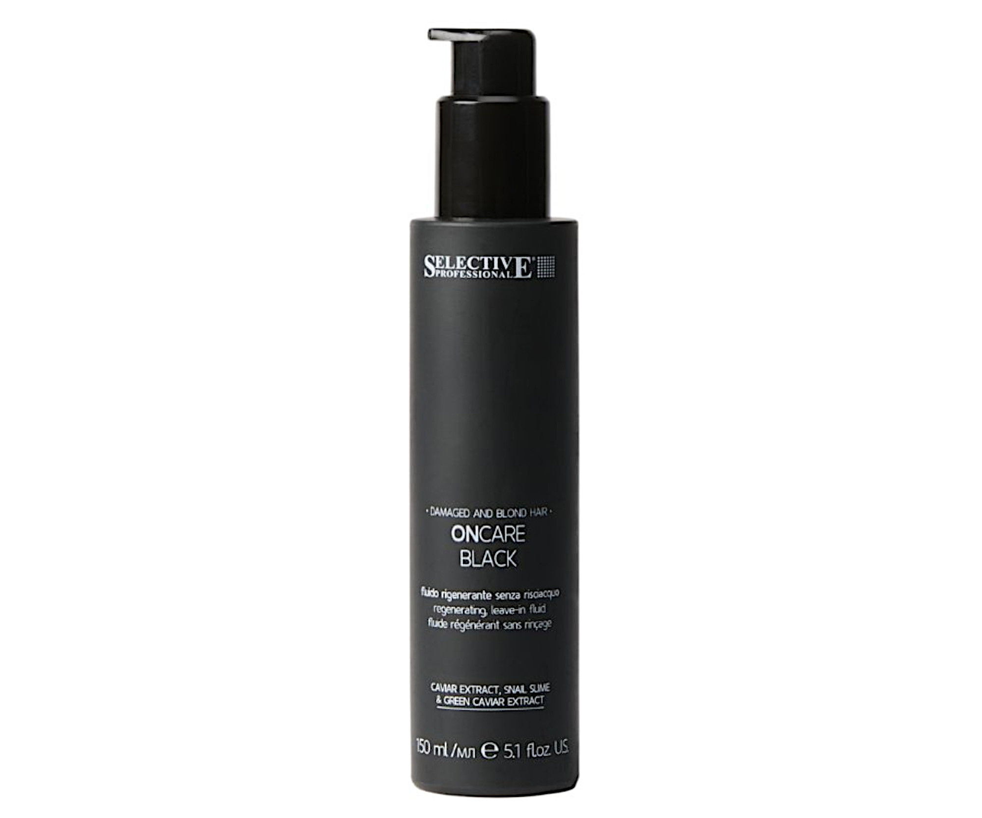 E-shop Regeneračný bezoplachový krém pre všetky typy vlasov Selective Professional OnCare Black Leave-In Fluid - 150 ml + darček zadarmo