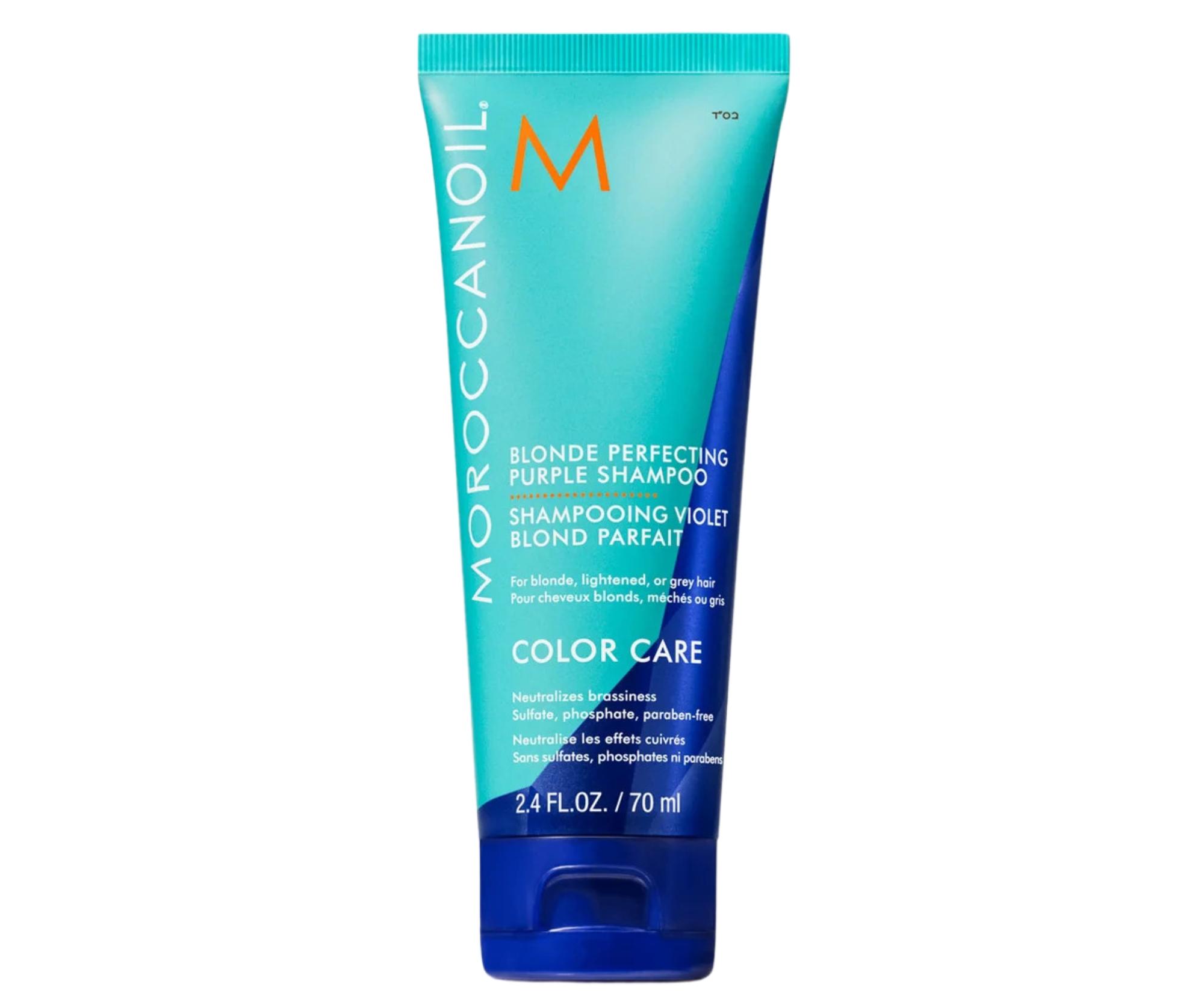 E-shop Neutralizačný šampón pre blond vlasy Moroccanoil Blonde Perfecting Purple Shampoo - 70 ml + darček zadarmo