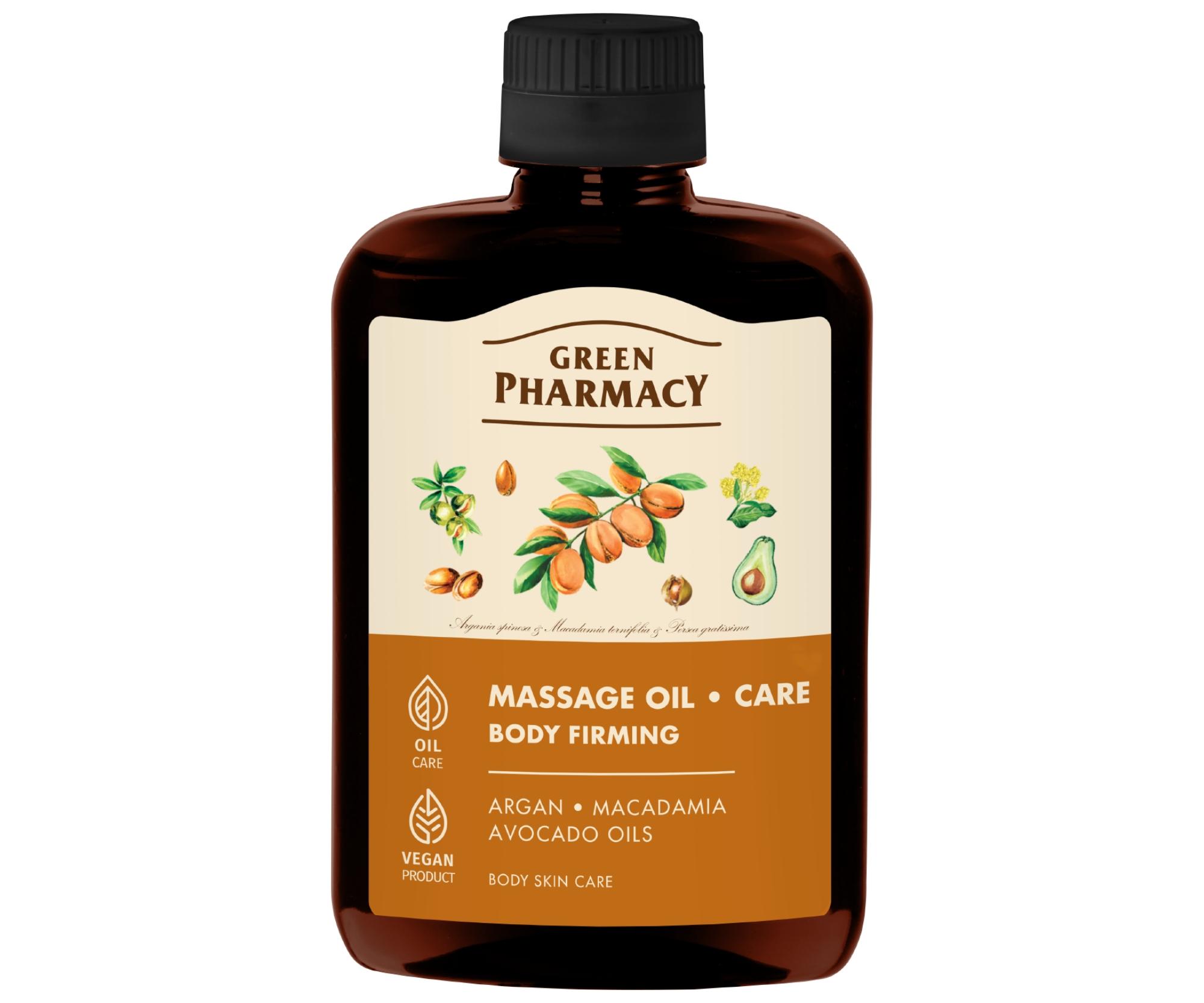 Spevňujúci masážny a telový olej Green Pharmacy Massage Oil - 200 ml