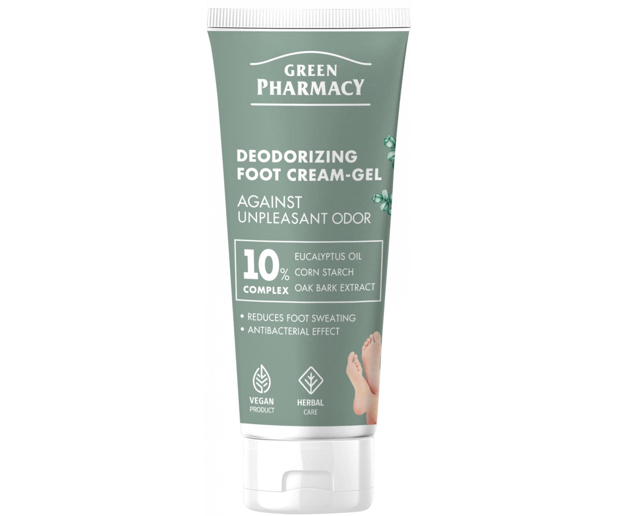 E-shop Deodoračný krém-gél na chodidlá proti poteniu Green Pharmacy Deodorizing Foot Cream-Gel - 75 ml