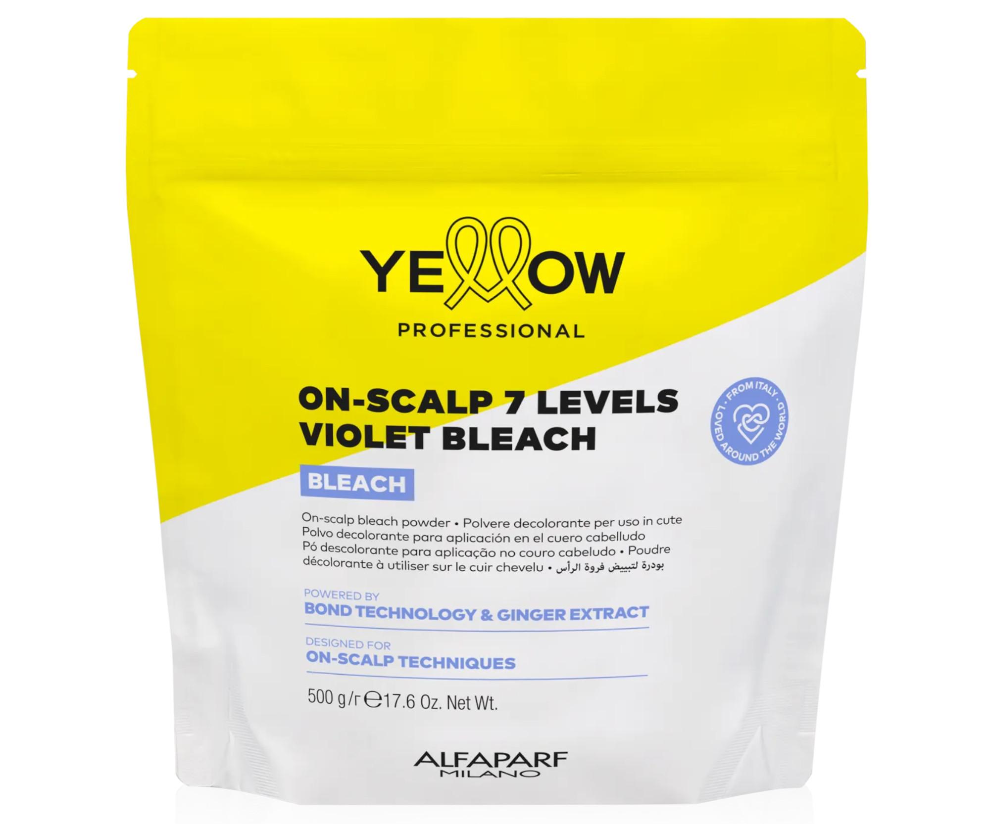 E-shop Zosvetľujúci púder Yellow Professional On-scalp 7 Levels Violet Bleach - 500 g + darček zadarmo