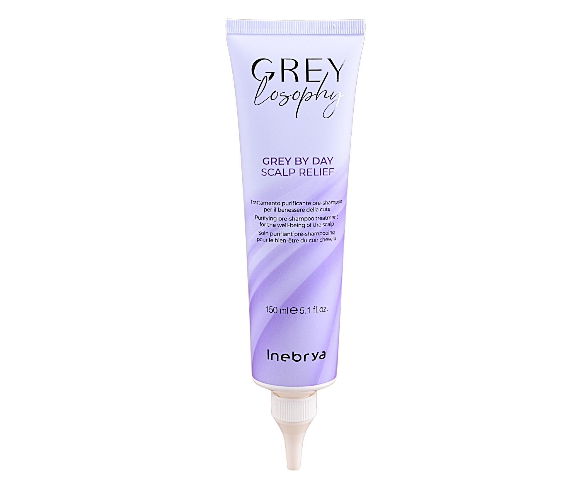 E-shop Ošetrujúca predšampónová starostlivosť pre zdravú pokožku hlavy Inebrya Grey By Day Scalp Relief - 150 ml + darček zadarmo