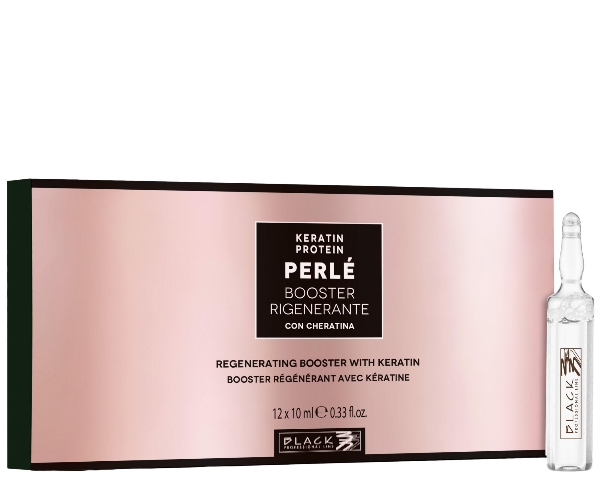 E-shop Intenzívna kúra na regeneráciu a posilnenie poškodených vlasov Black Professional Perlé Keratin Protein Booster - 12 x 10 ml + darček zadarmo