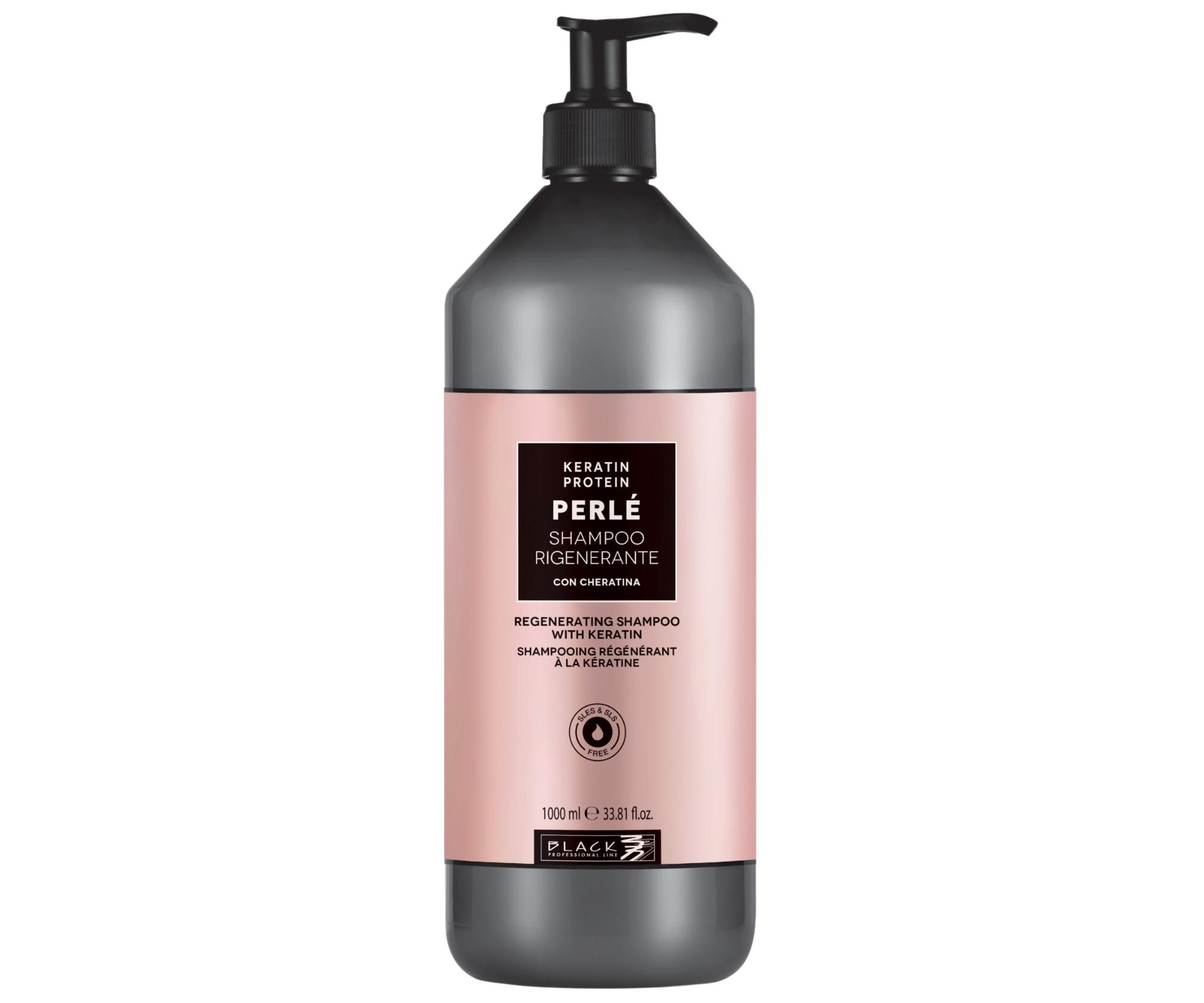 E-shop Regeneračný šampón na posilnenie poškodených vlasov Black Professional Perlé Keratin Protein Shampoo - 1000 ml (250043) + darček zadarmo