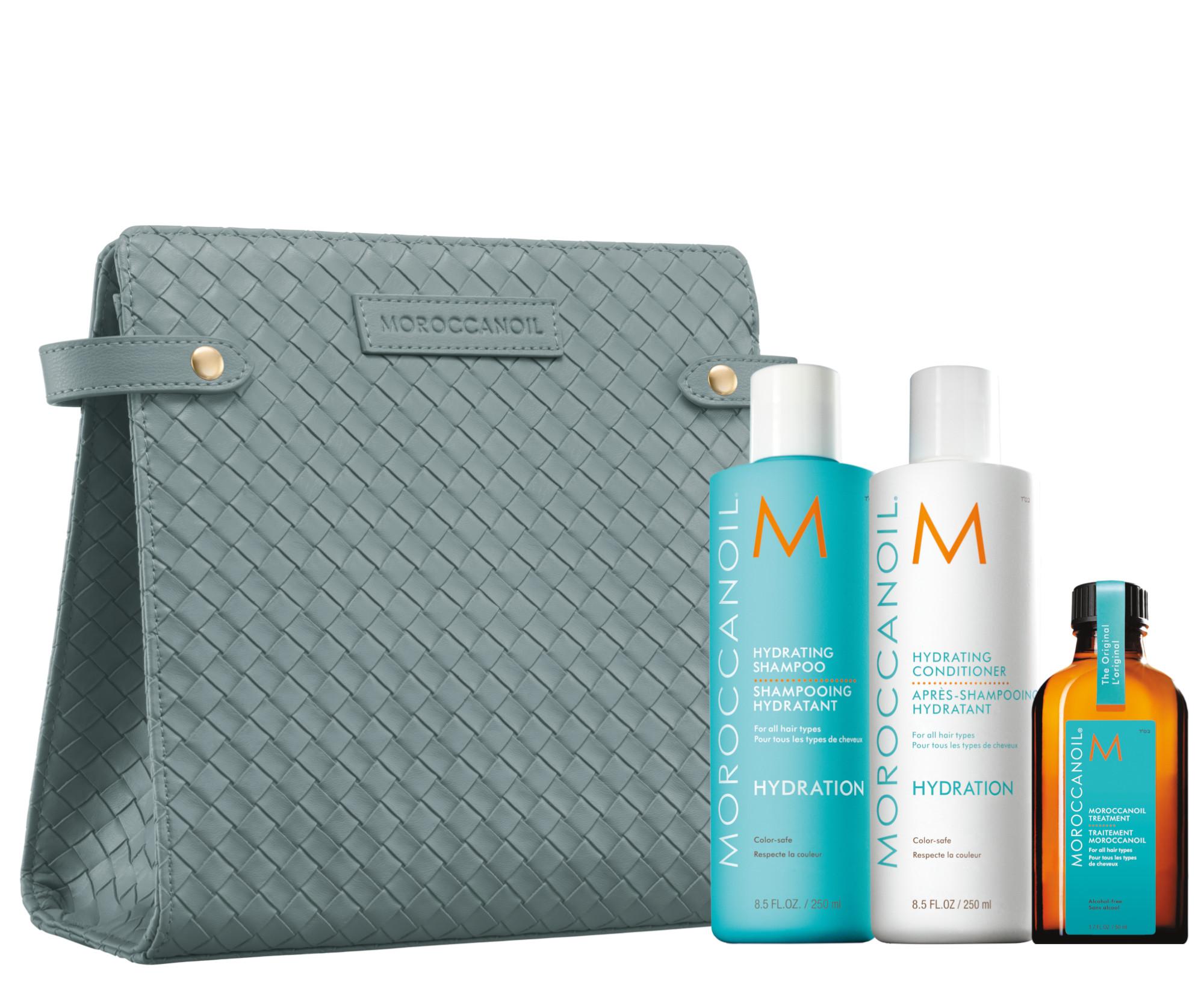 E-shop Darčeková sada pre hydratáciu suchých vlasov Moroccanoil Holiday Set Hydration + taštička zadarmo + darček zadarmo