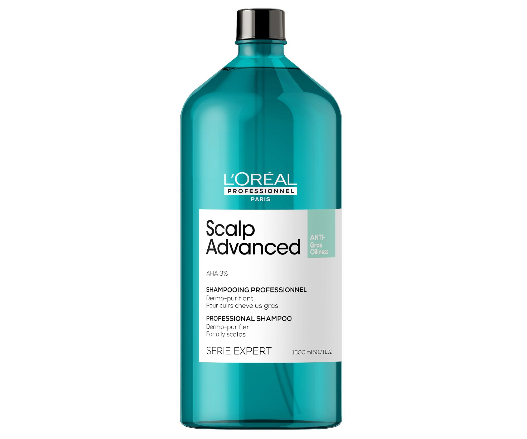E-shop Šampón pre mastiacu sa vlasovú pokožku Loréal Professionnel Scalp Advanced Anti-Oiliness - 1500 ml - L’Oréal Professionnel + darček zadarmo