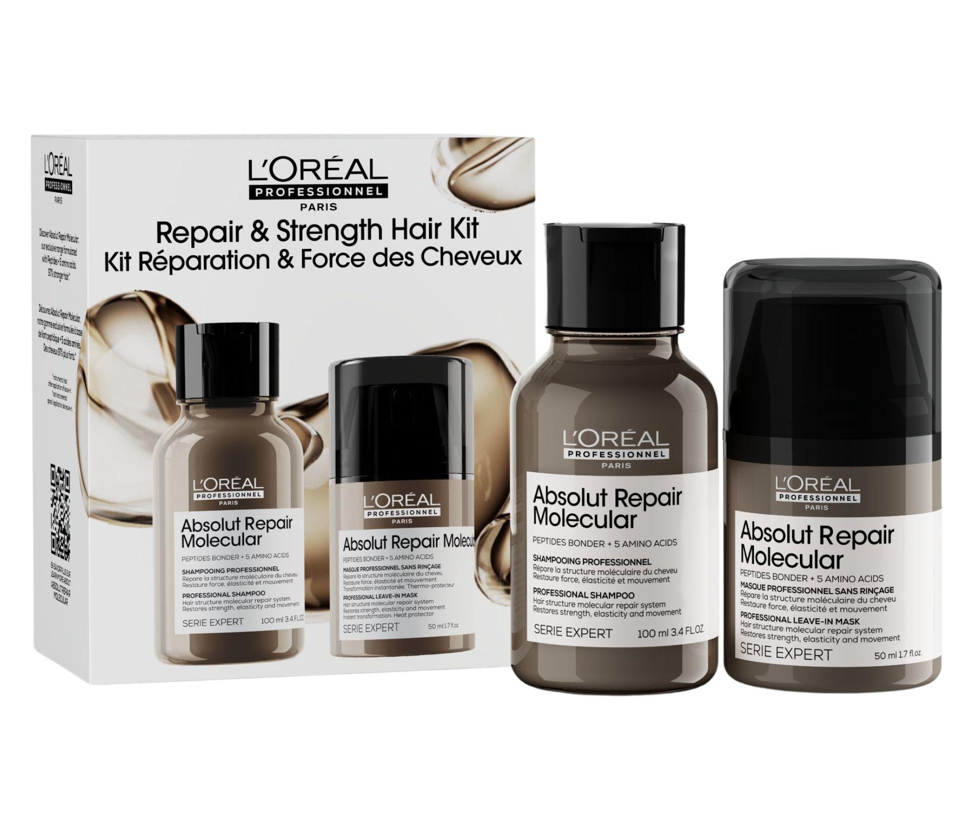 Cestovná sada pre poškodené vlasy Loréal Professionnel Serie Expert Absolut Repair Molecular Repair  a  Strenght Hair Kit - L’Oréal Professionnel + darček zadarmo