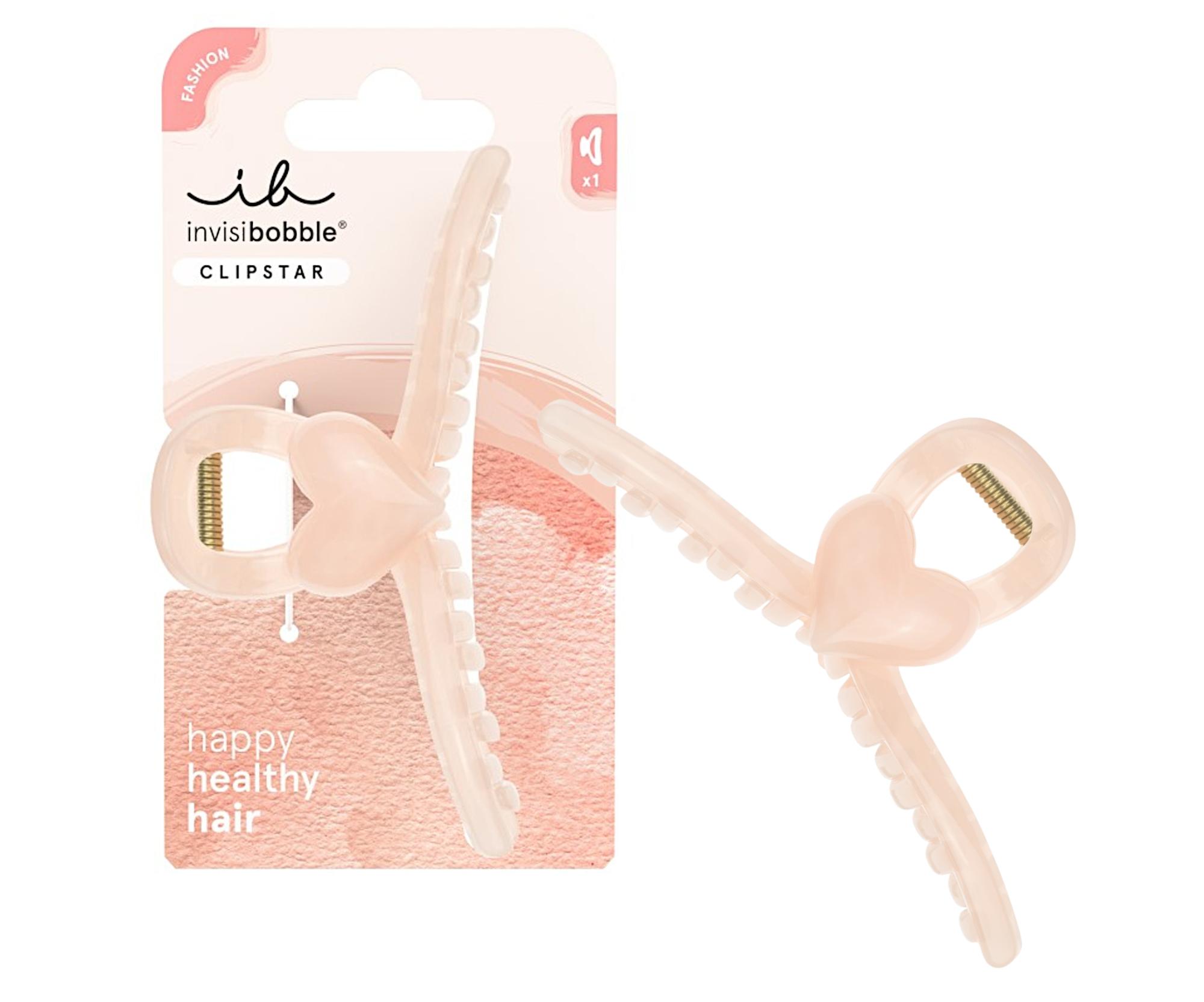 E-shop Škripec do vlasov Invisibobble Clipstar Heartbeat - perleťovo ružový + darček zadarmo
