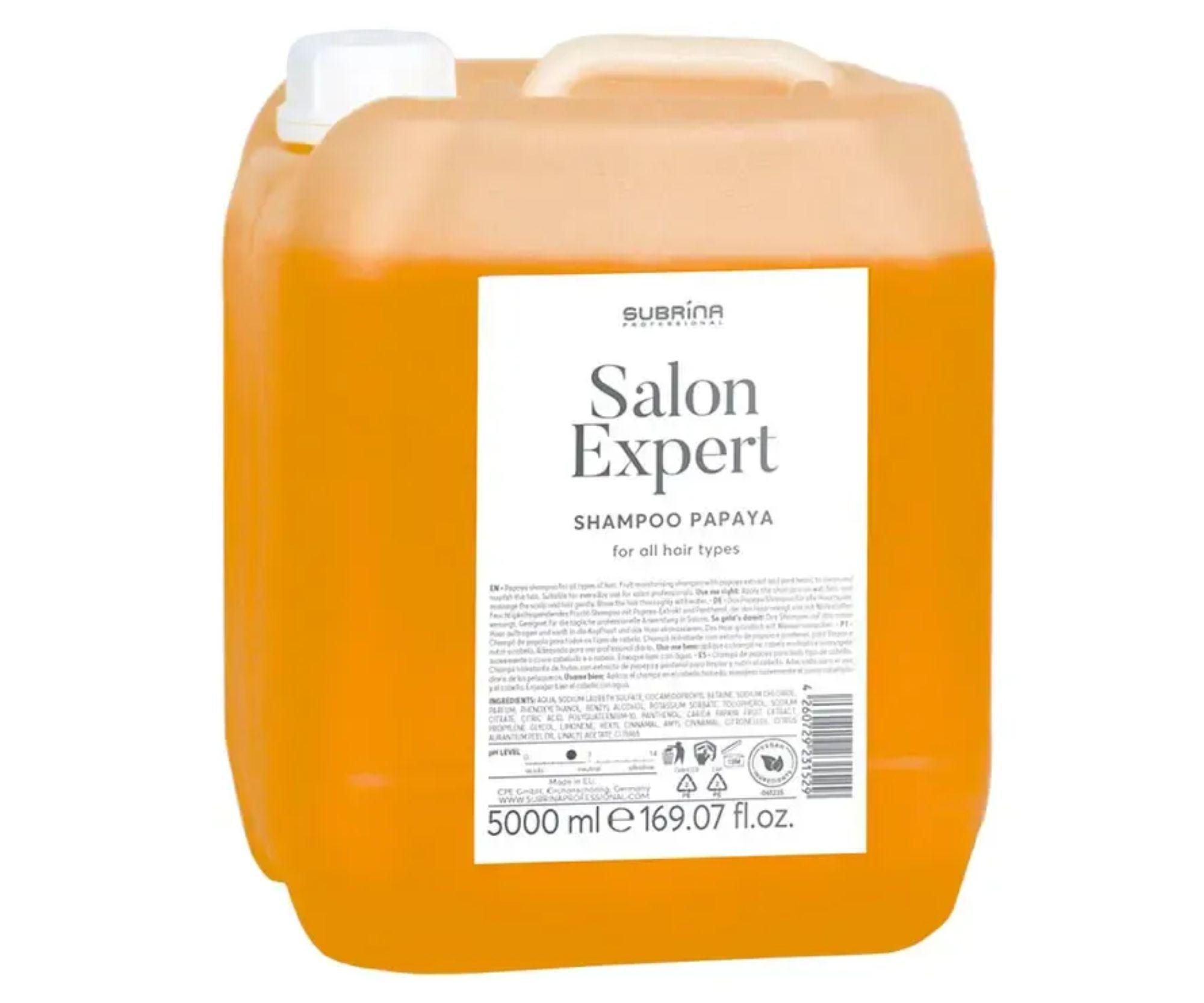 Šampón pre všetky typy vlasov Subrina Professional Salon Expert Shampoo Papaya - 5000 ml + darček zadarmo