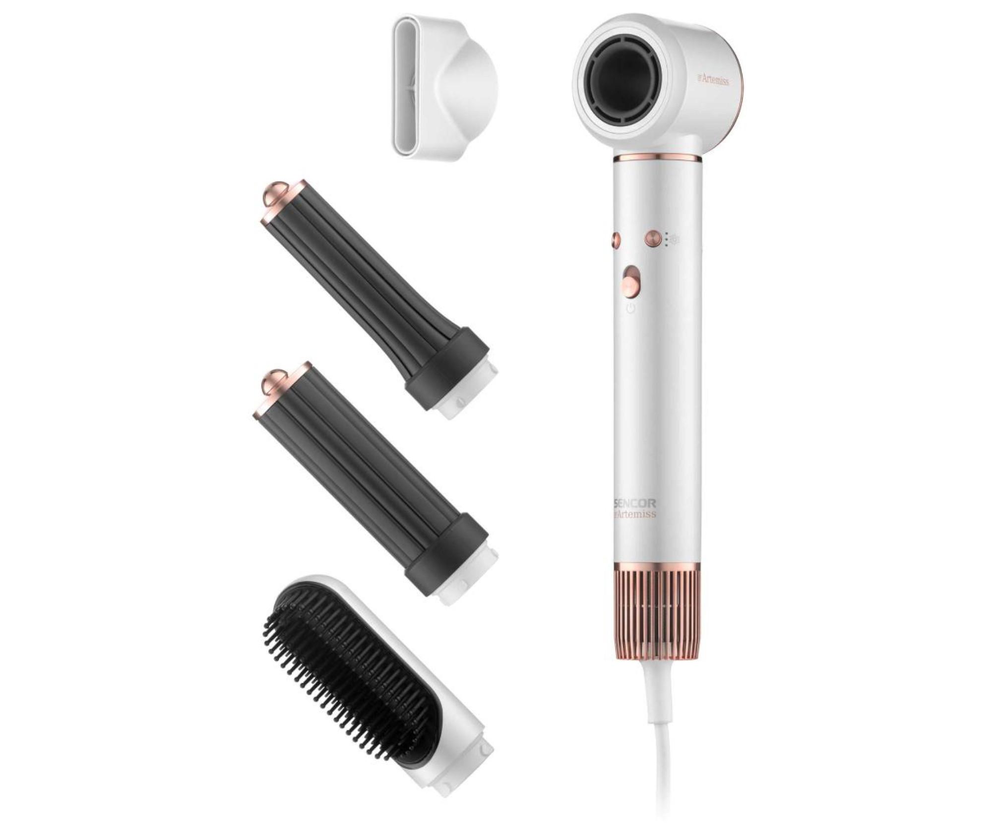 Teplovzdušná multifunkčná kulma na vlasy Sencor Artemiss Hot Air Styler SHS 9100RS - 1300 W, biela + darček zadarmo.