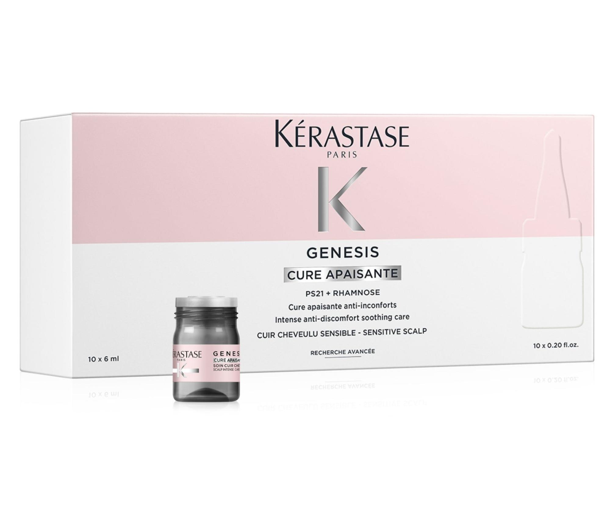 Intenzívna kúra obnovujúca kvalitu a pružnosť vlasovej pokožky Kérastase Genesis Cure Apaisante - 10 x 6 ml + darček zadarmo