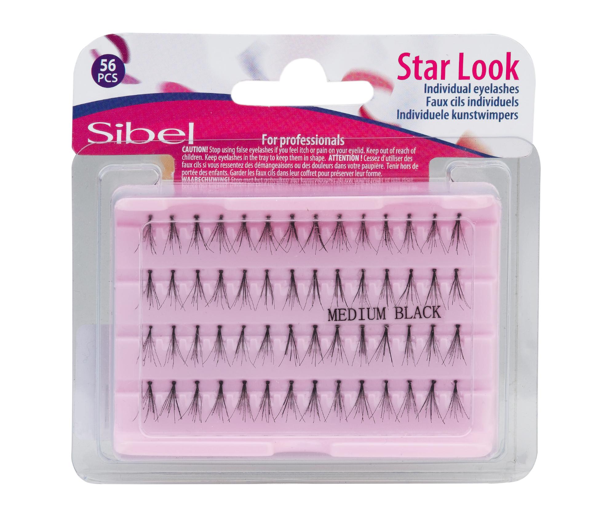 E-shop Umelé trsové riasy Sibel Star Look Individual Eyelashes - veľkosť M, 56 ks (0002692)