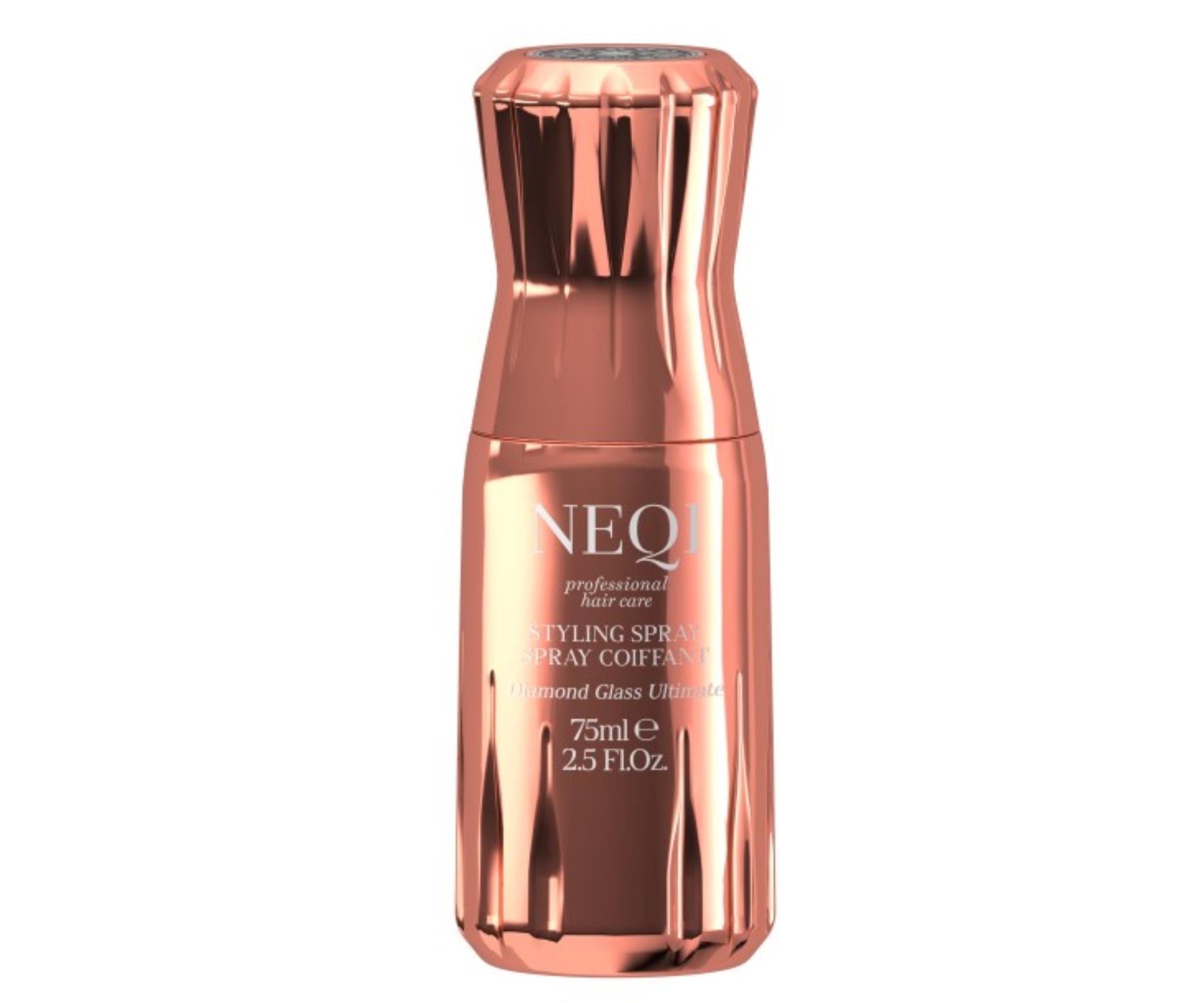 E-shop Stylingový termoochranný sprej pre lesk a hladký vzhľad všetkých typov vlasov Neqi Styling Spray Diamond Glass Ultimate - 75 ml + darček zadarmo